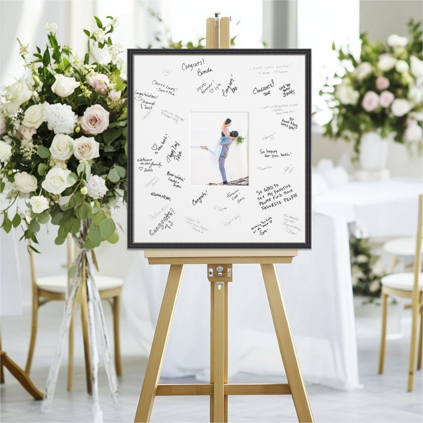 Stylish Signature Mat Picture Frame, Photo Frame Wedding Guest Book Alternative, Autograph Picture Mat for Signature Board, Wedding Celebrations Graduations Support Encouragement or Retirement