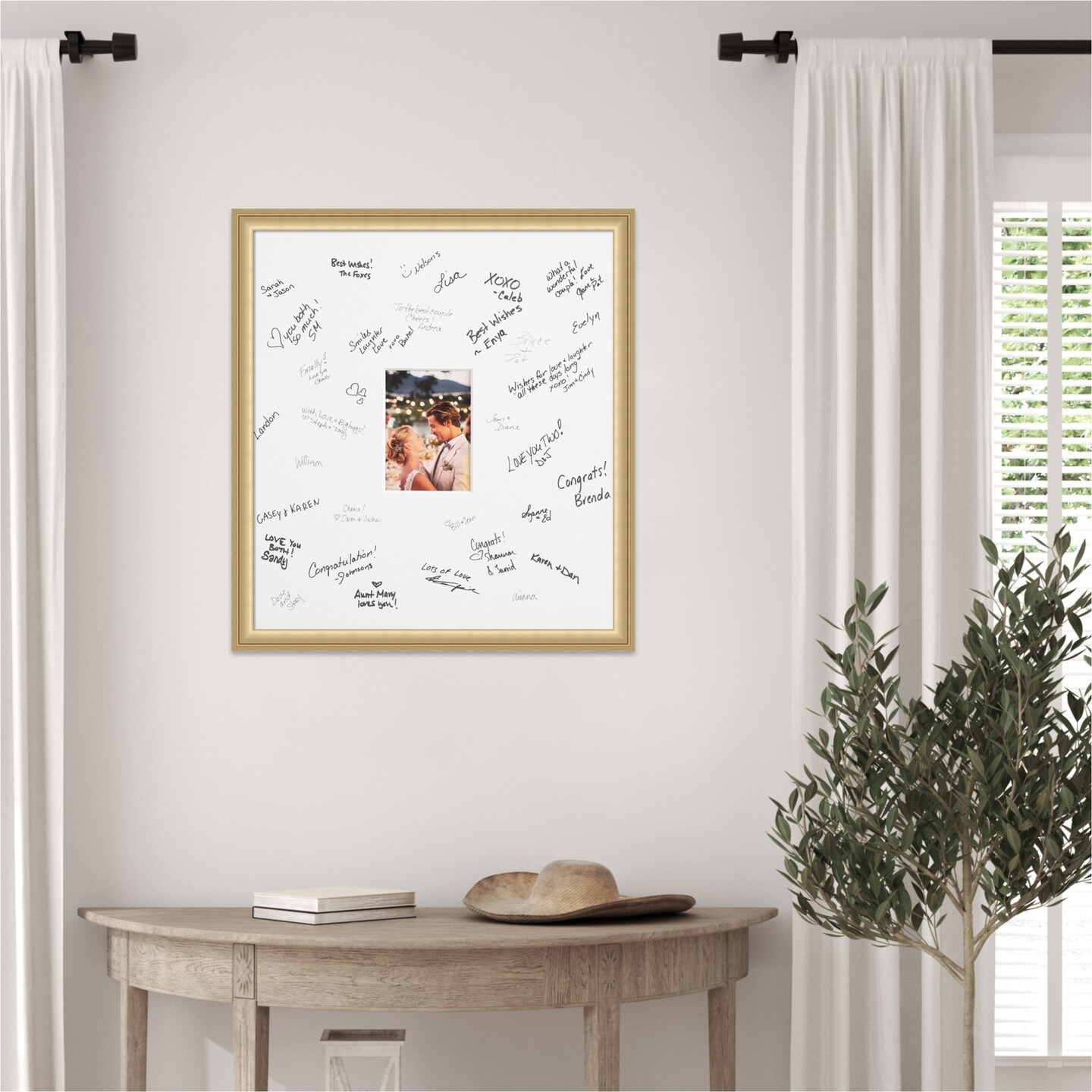 Florence Signature Mat Picture Frame, Photo Frame Wedding Guest Book Alternative, Autograph Picture Mat for Signature Board, Wedding Celebrations Graduations Support Encouragement or Retirement