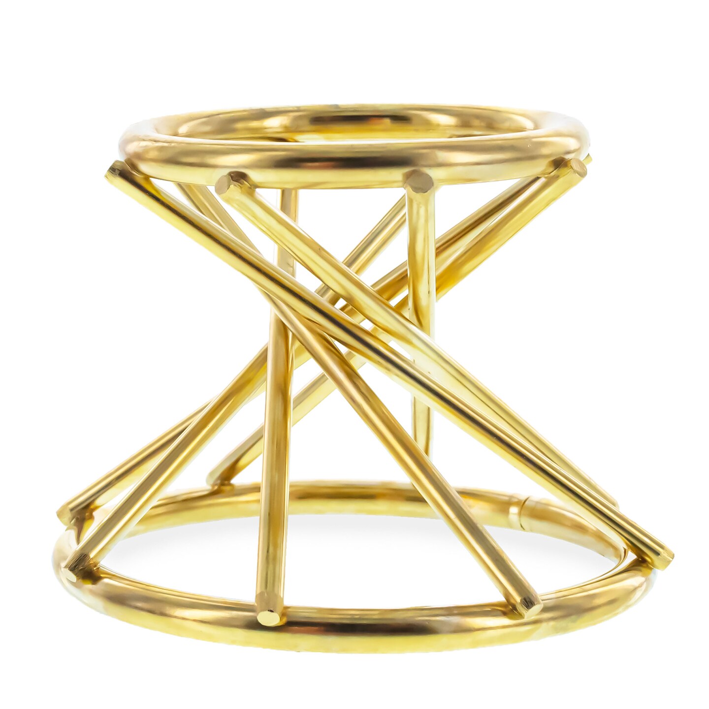 Reversable Contemporary Gold Wire Metal Egg Sphere Crystals Stand Holder Display 1.7 Inches (Taiwan)
