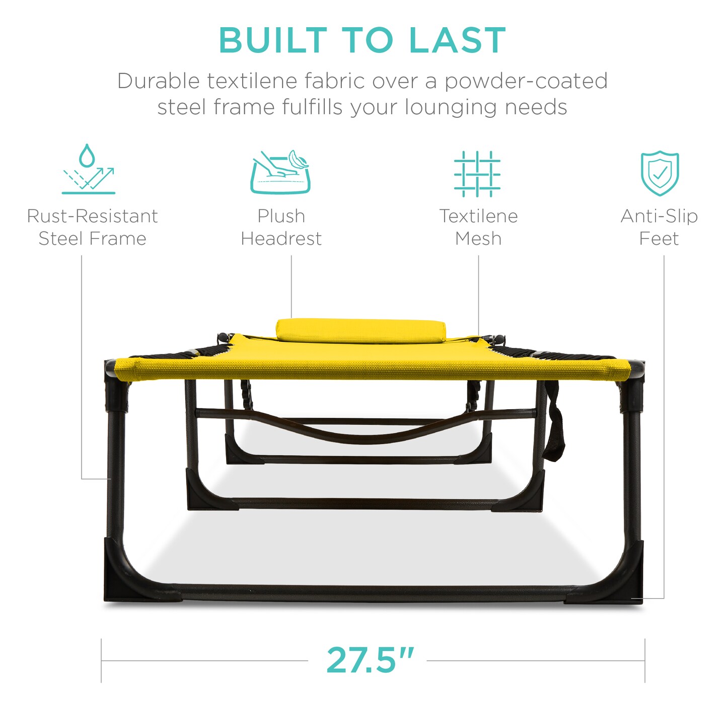 Best Choice Products Patio Chaise Lounge Chair, Outdoor Portable Adjustable Pool Recliner w/ Pillow