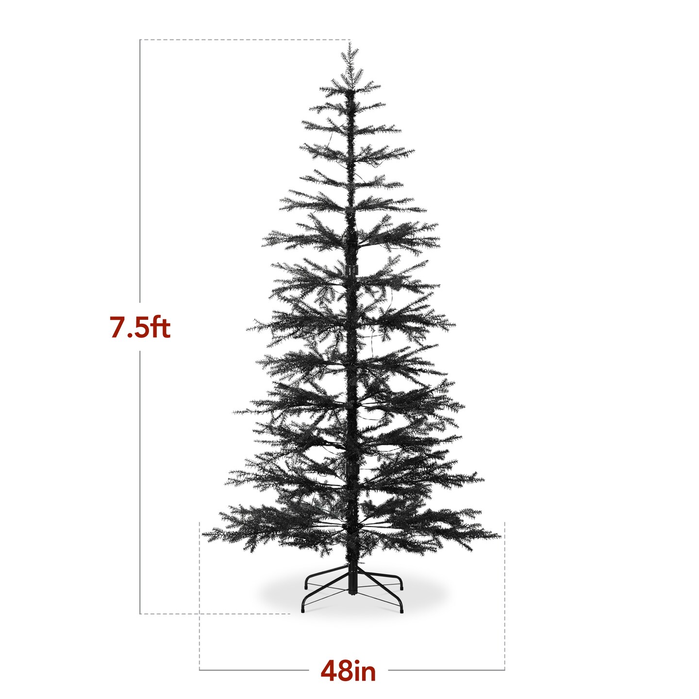 Best Choice Products 4.5ft Pre-Lit Sparse Christmas Tree w/ 100 2-in-1 LED Lights, Cordless Connection, Metal Stand
