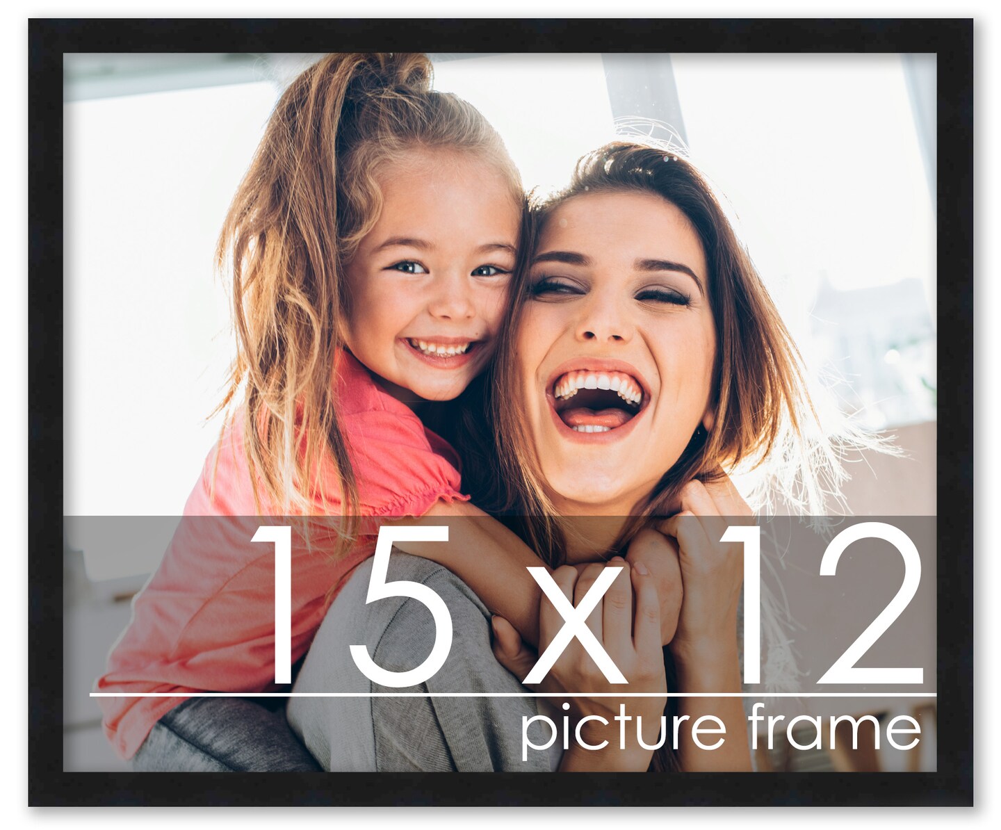 15x12 Solid Wood Picture Frame with UV-Resistant Acrylic &#x26; Acid-Free Backing, Available in 6 Finishes: Matte Black, Matte White, Metallic Bronze, Silver, Natural Wood Grain &#x26; Mahogany