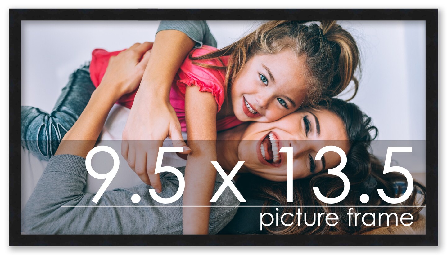 9.5x13.5 Solid Wood Picture Frame with UV-Resistant Acrylic & Acid-Free Backing, Available in 6 Finishes: Matte Black, Matte White, Metallic Bronze, Silver, Natural Wood Grain & Mahogany
