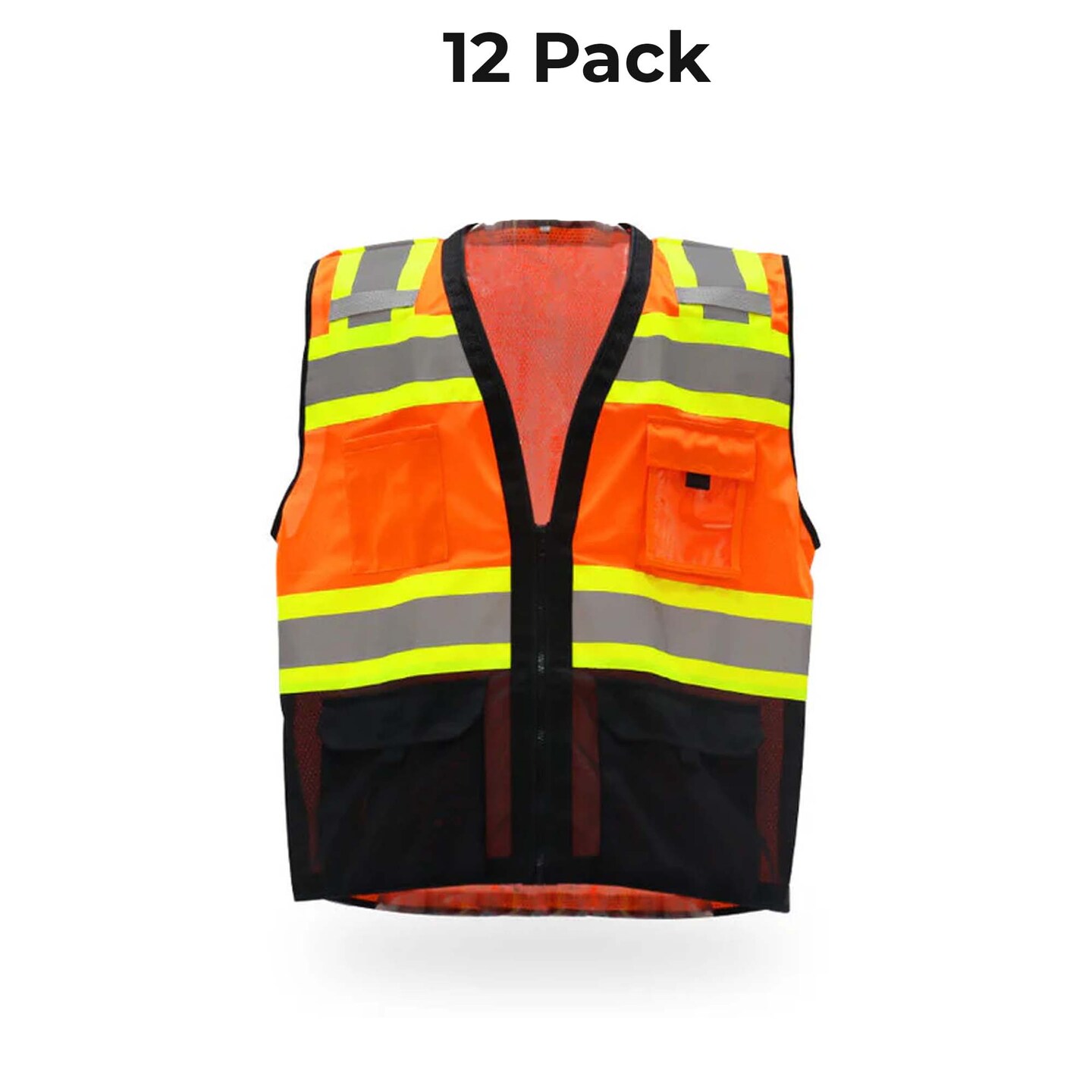 Contrast High Visibility Safety Vest with Reflective Stripes Multi-Pocket Work Vest | RADYAN®