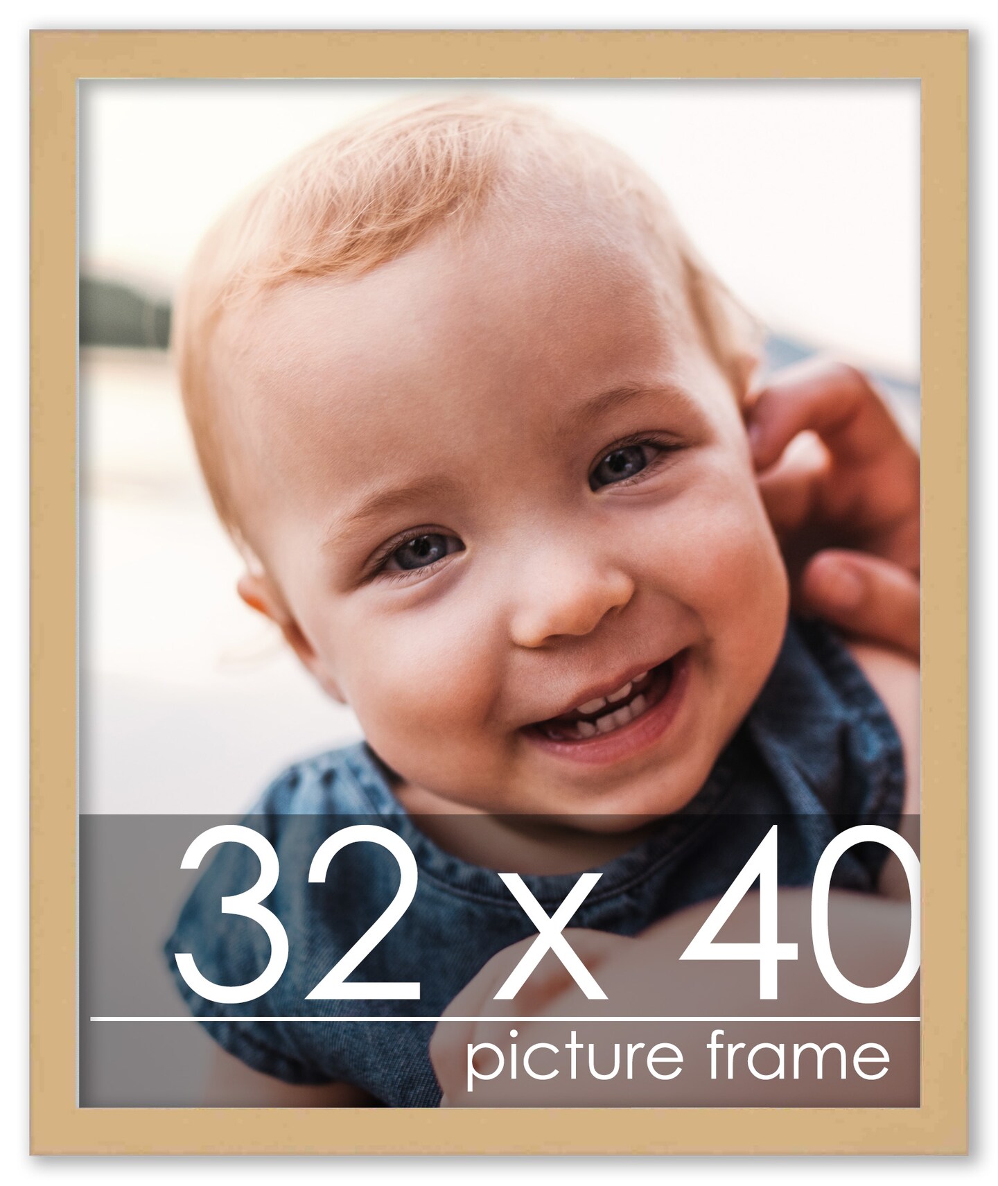 32x40 Minimalist Yellow Picture Frame - UV Acrylic, Foam Board Backing, Hanging Hardware