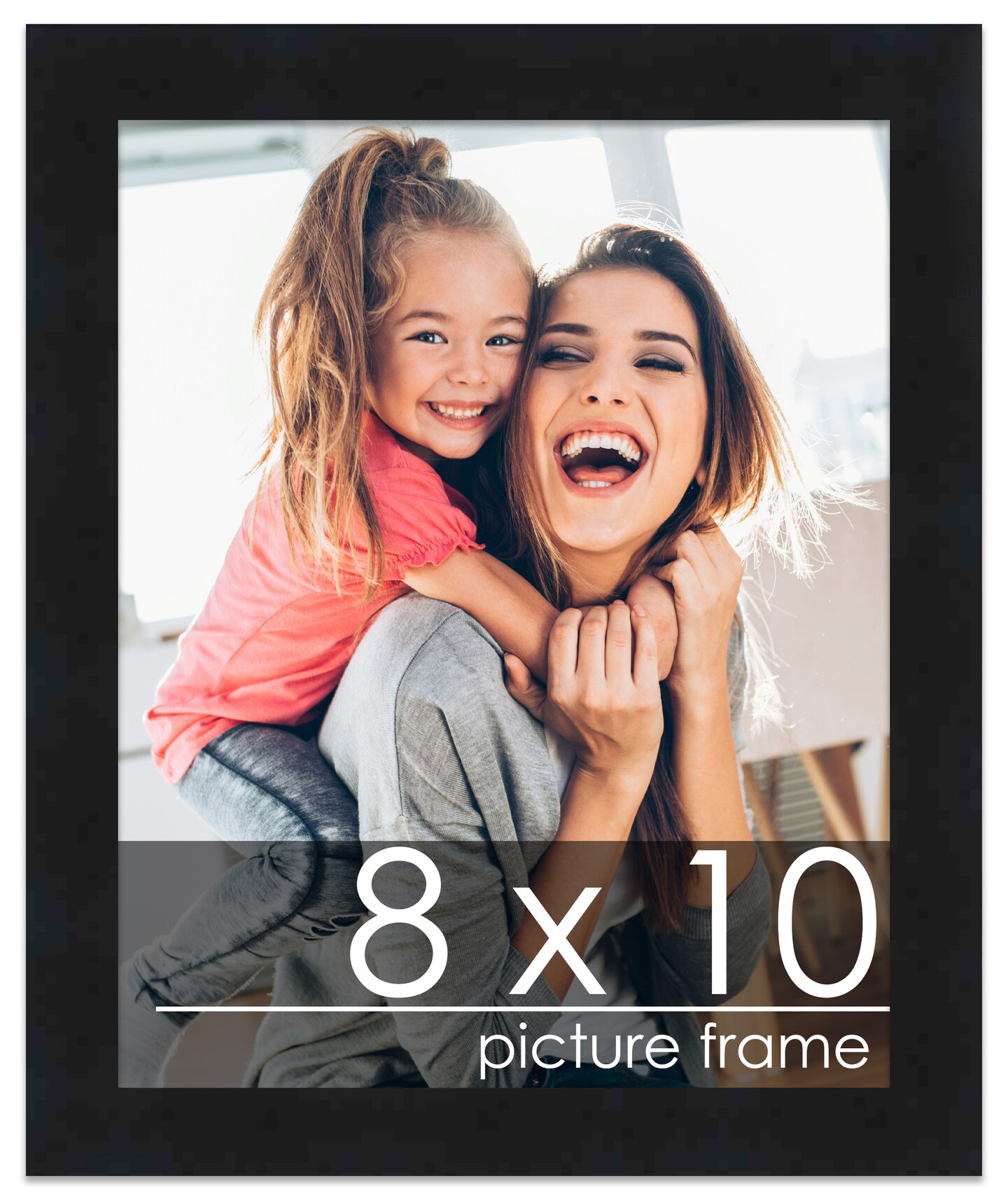 8x10 Solid Wood Picture Frame with UV-Resistant Acrylic &#x26; Acid-Free Backing, Available in 6 Finishes: Matte Black, Matte White, Metallic Bronze, Silver, Natural Wood Grain &#x26; Mahogany
