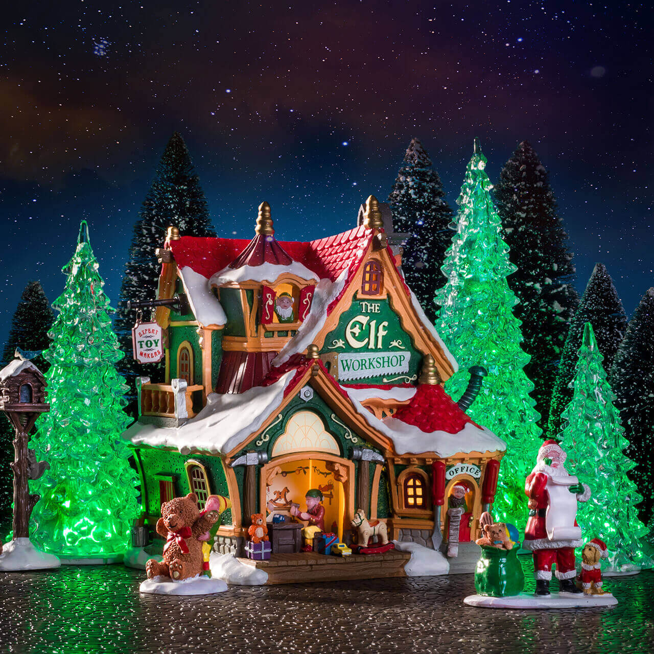 LEMAX Crystal Lighted Tree, 3 Color Changeable, Large, Battery Operated (4.5V) #94515