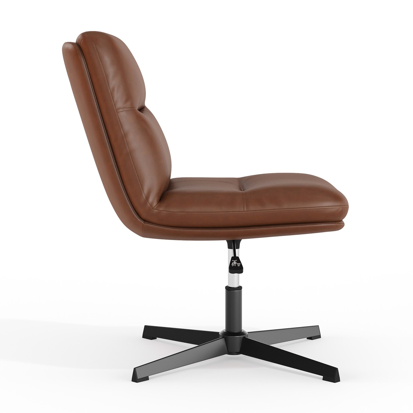 Merrick Lane Biel Mid-Back Height-Adjustable Stationary Armless Swivel Office Chair - Padded Upholstered Back and Seat, Strong Frame