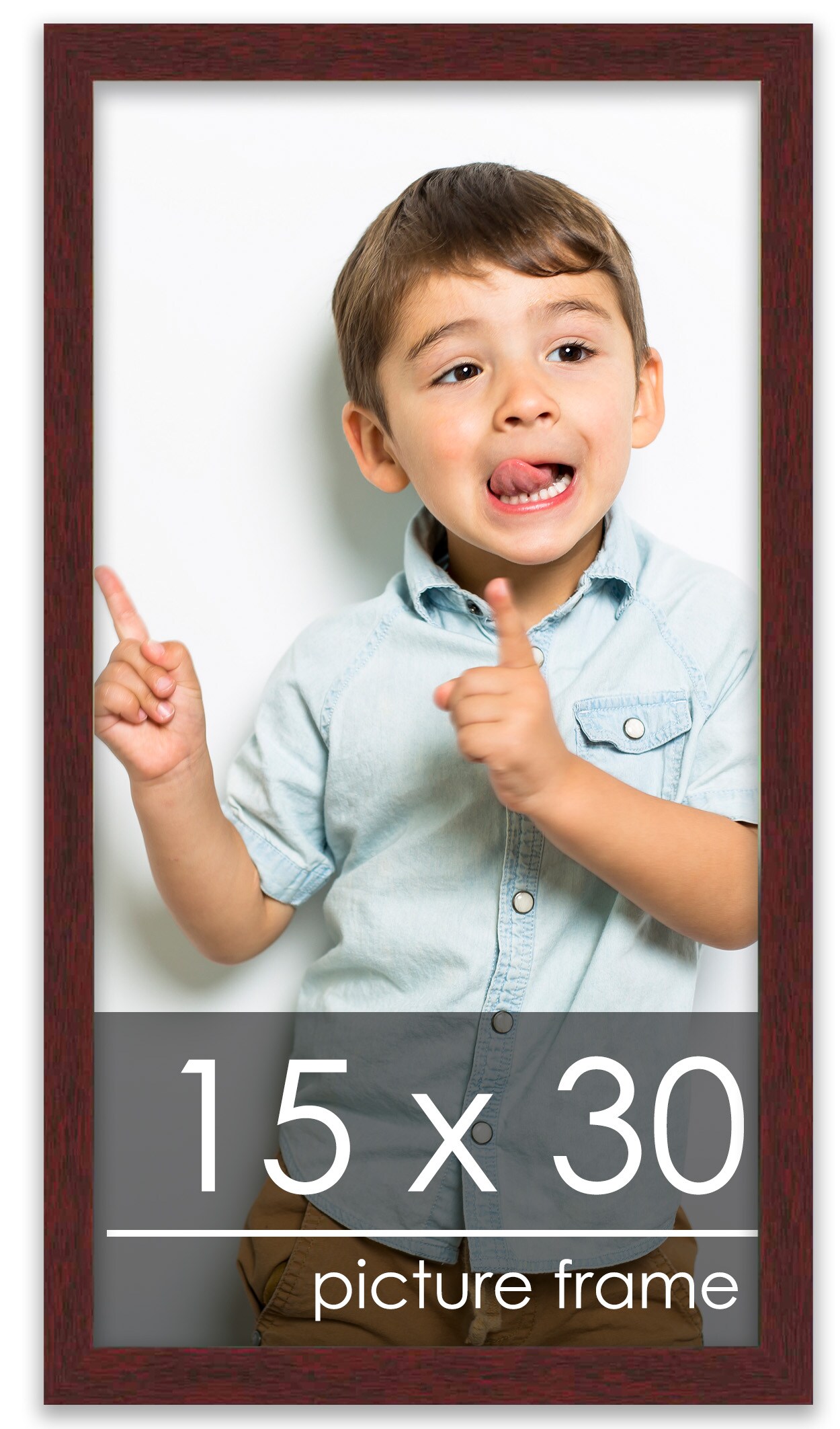 15x30 Solid Wood Picture Frame with UV Resistant Acrylic Acid Free Backing Available in 6 Finishes Matte Black Matte White Metallic Bronze