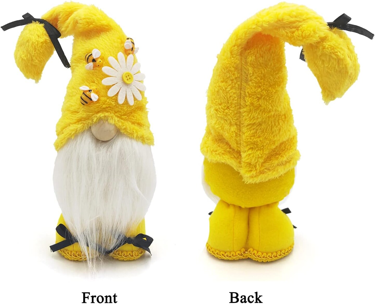 Bumble Bee Gnomes Plush Elf Decorations Yellow Handmade Honey Bee Gnome Scandinavian Tomte Swedish Nisse for Spring Summer Home Table Ornament