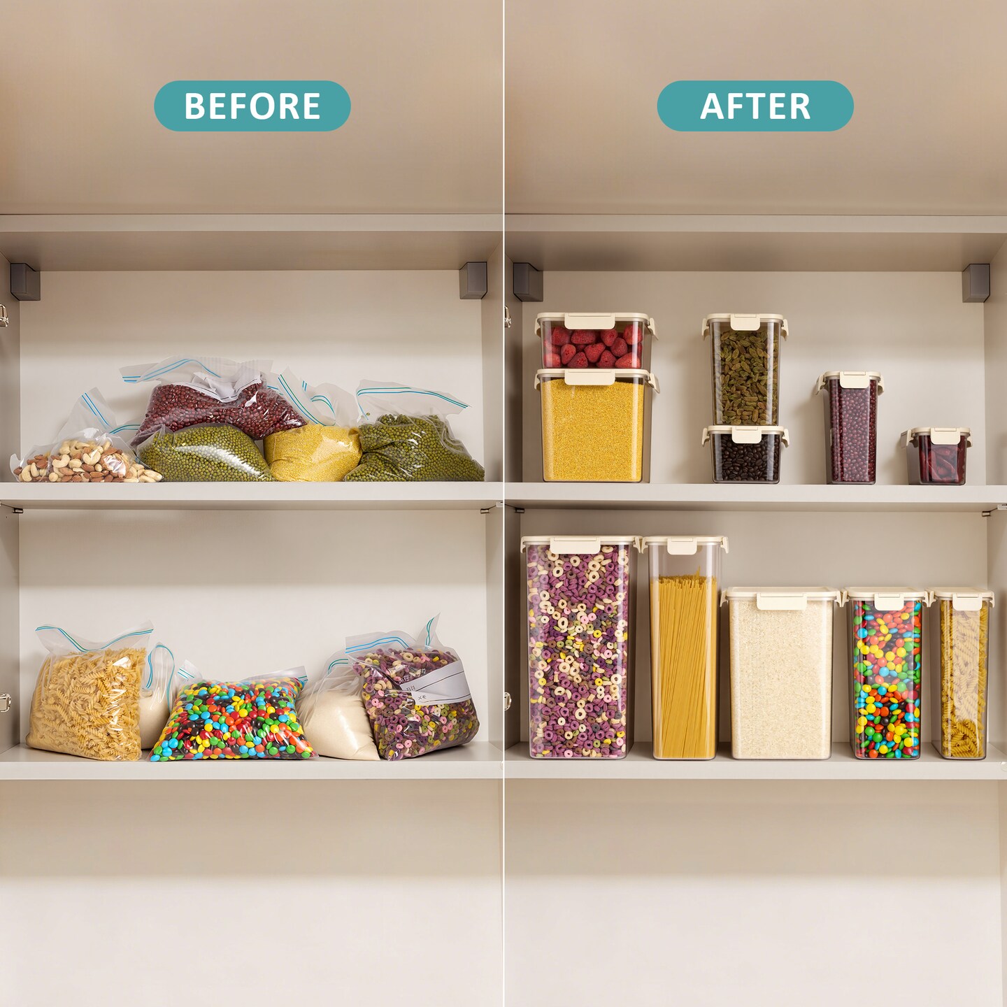 Sorbus Airtight Stackable Food Container – Clear Pantry Canister