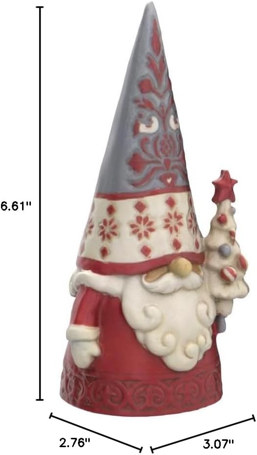 Jim Shore Heartwood Creek Nordic Noel Gnome with Tree Cozy Christmas Figurine, 6.61 Inch, Multicolor