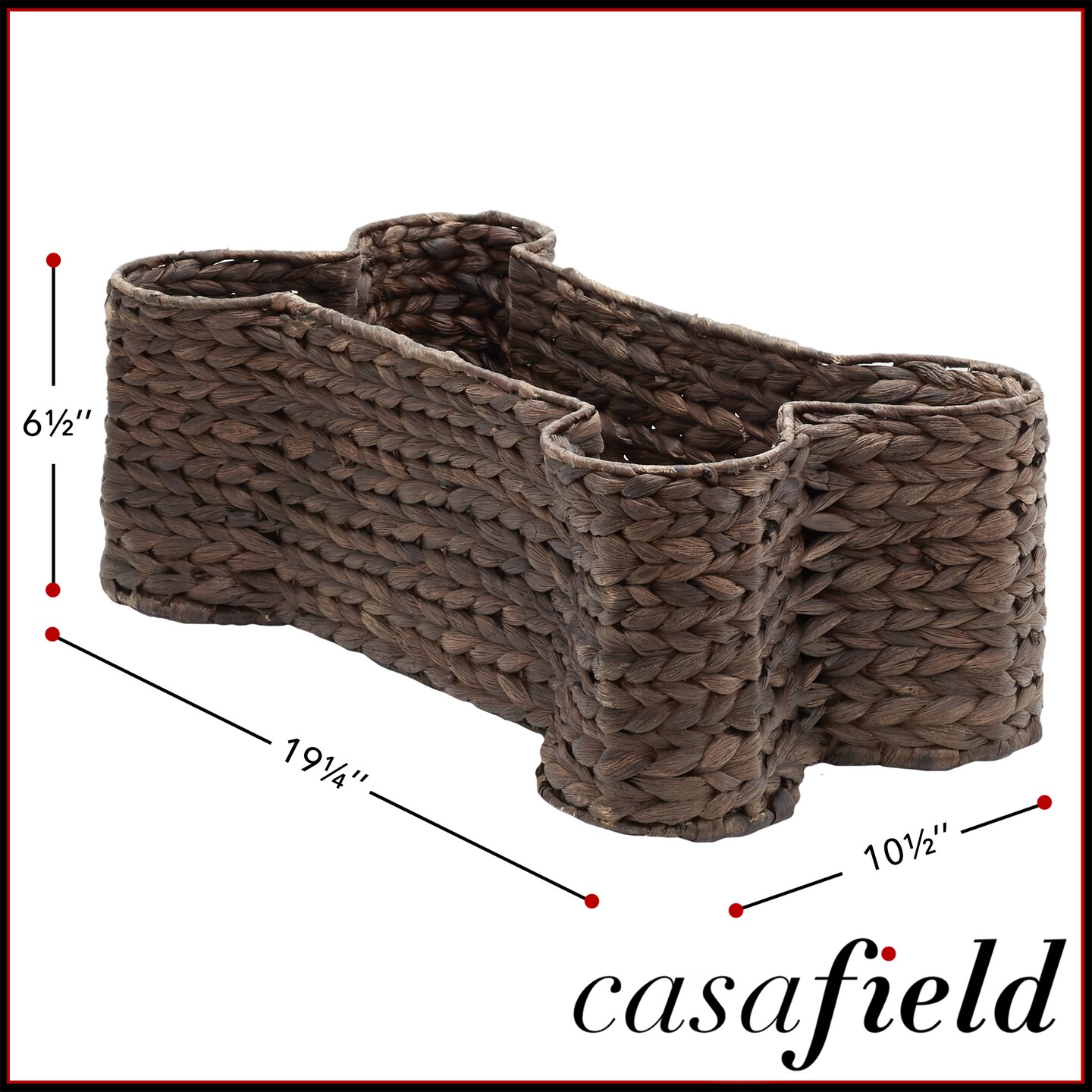 Casafield Dog Bone Shaped Storage Basket, Large Woven Water Hyacinth Pet Toy Organizer Bin
