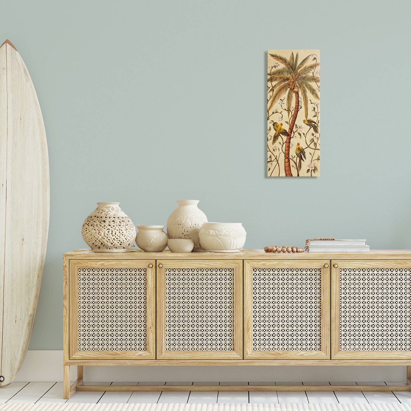 Stupell Industries Parrots & Curvy Palm Tree Canvas Wall Art Design by Rodolfo Jimenez