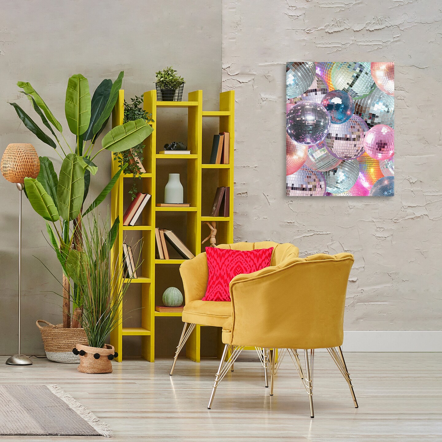 Stupell Industries Pastel Disco Balls Cluster Canvas Wall Art Design by Daphne Polselli