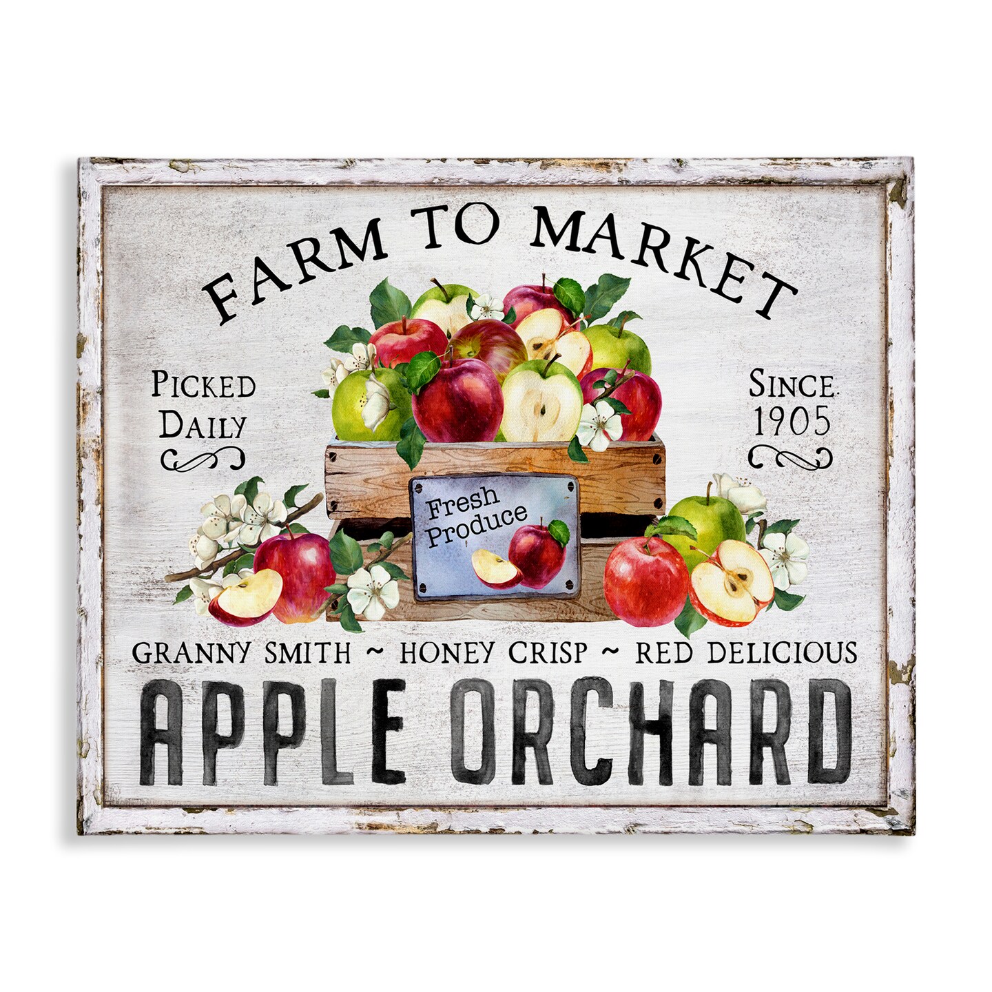 Stupell Industries Farmhouse Apple Orchard Canvas Wall Art Design by Creatif Belle