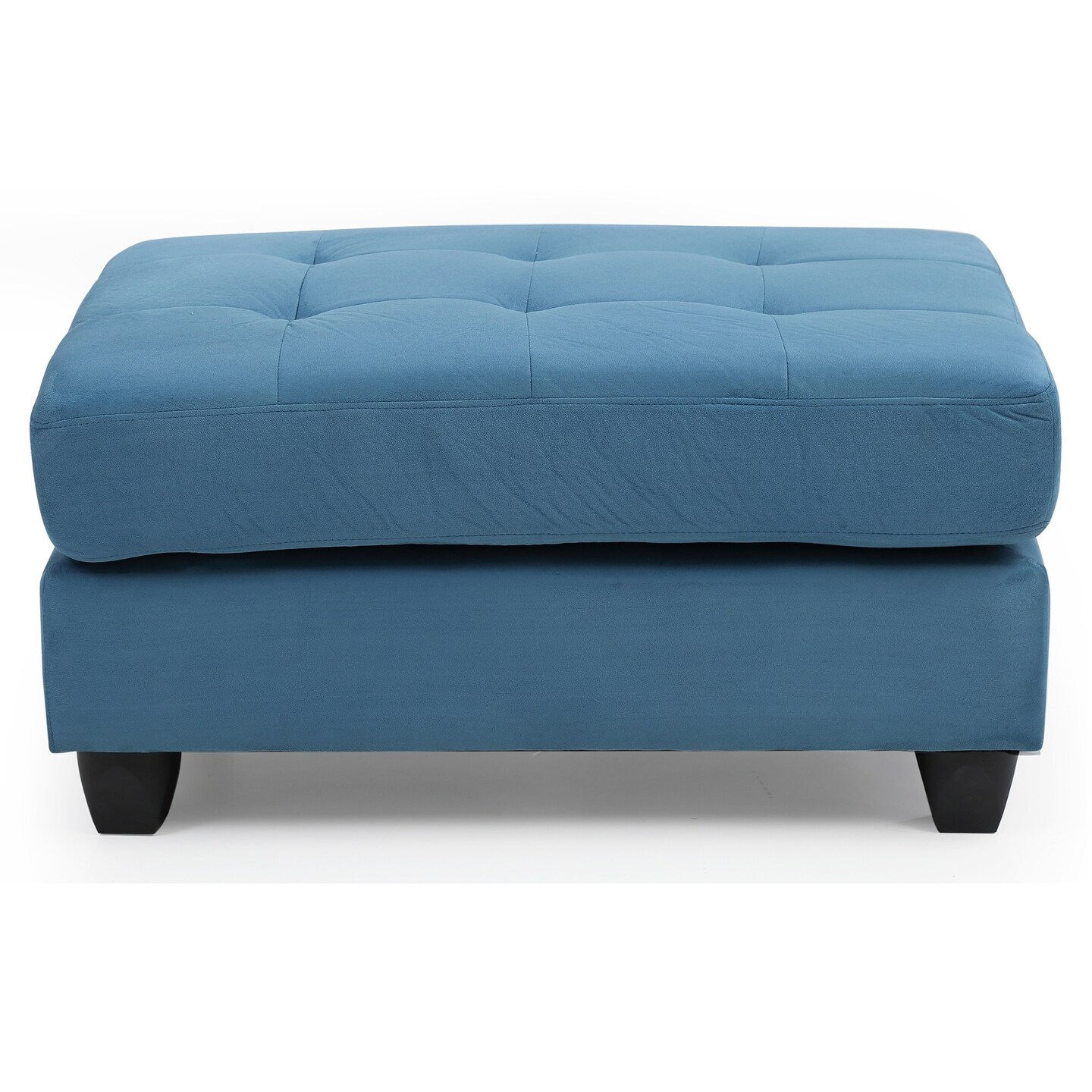 Contemporary Home Living Upholstered Tufted Ottoman - 38" - Blue