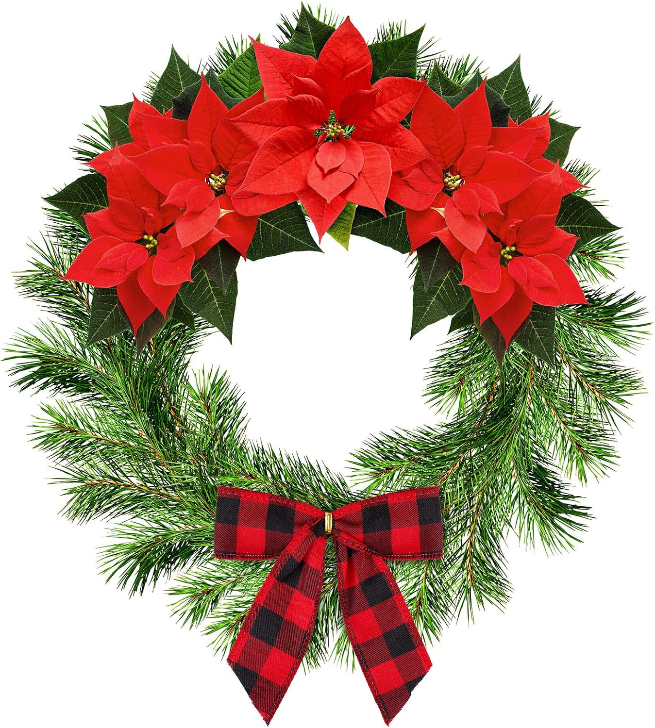 30 Pieces Small Christmas Bows Red and Black Buffalo Plaid Bows Xmas Hanging Ribbon Bows for Christmas Tree Home Decor, 5 x 4 Inches
