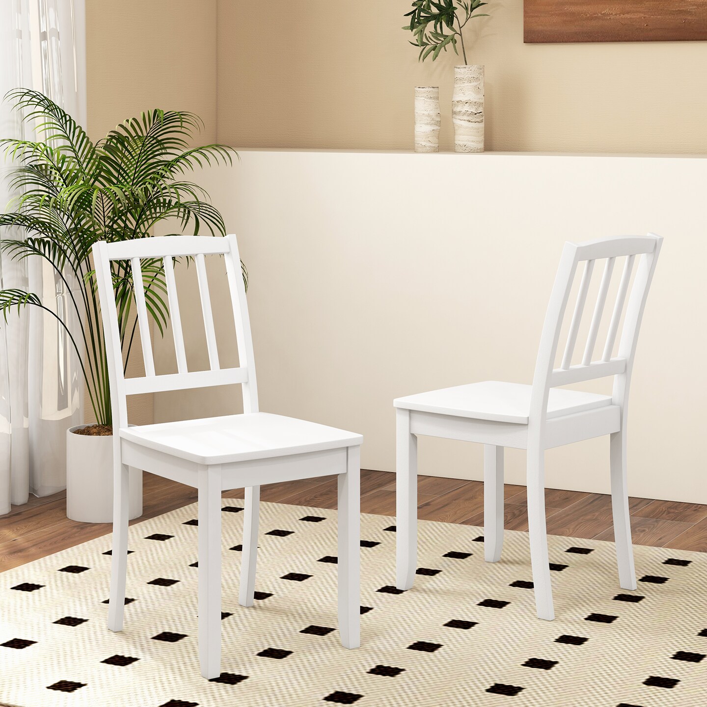 Wood Dining Chair With Rubber Wood Legs - Dining Rooms, Kitchens, Offices &#x26; Cafes - Set of 2