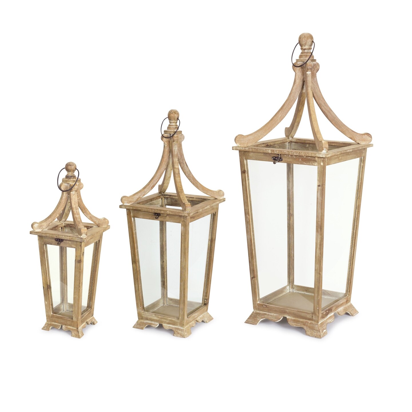 Melrose Set of 3 Tapered Candle Lanterns with Handle 39.75&#x22;