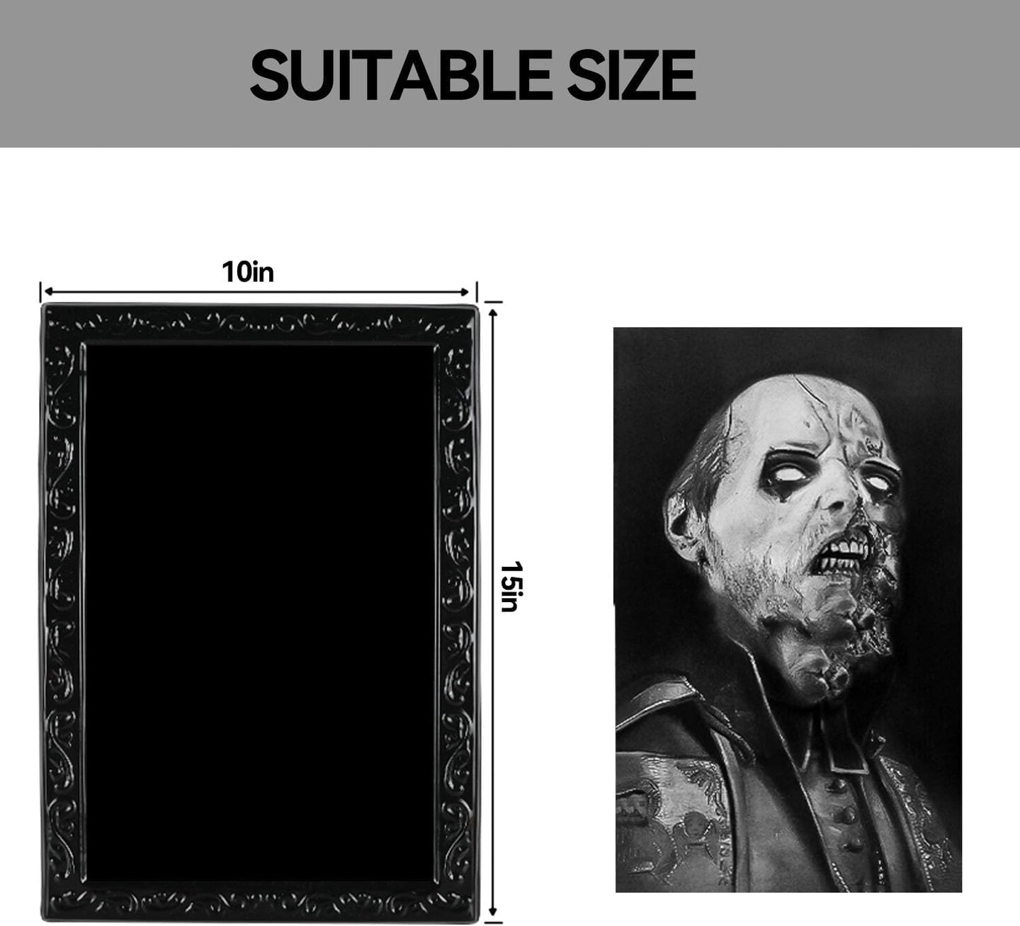 Labeol 4 Pack Halloween Decorations Indoor 3D Changing Face Scary Moving Picture Frame Creepy Haunted Wall Decoration Portrait Scary Halloween Decoration for Horror Party Castle House Home