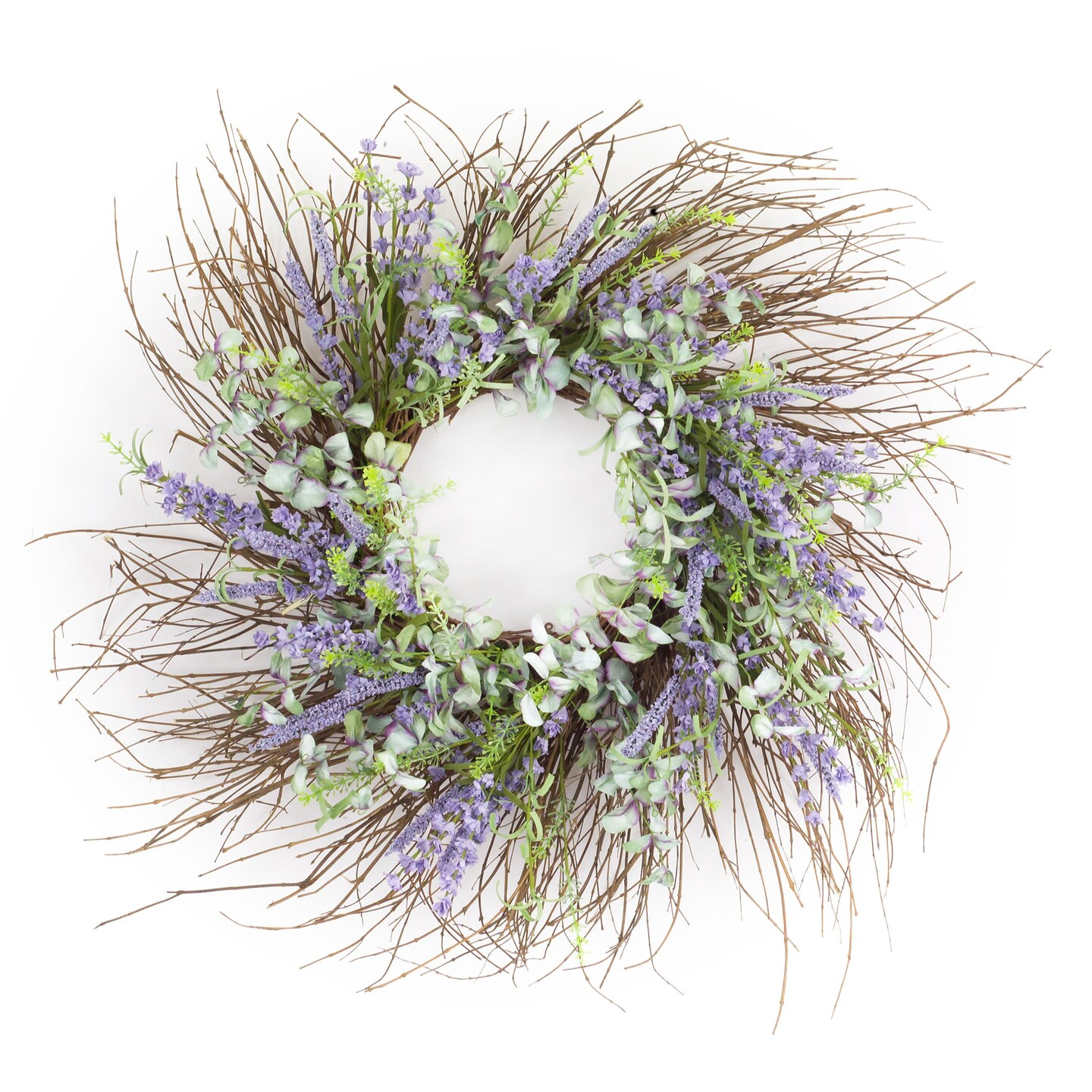 Melrose Mixed Floral Twig Spring Wreath, 30.5-Inch