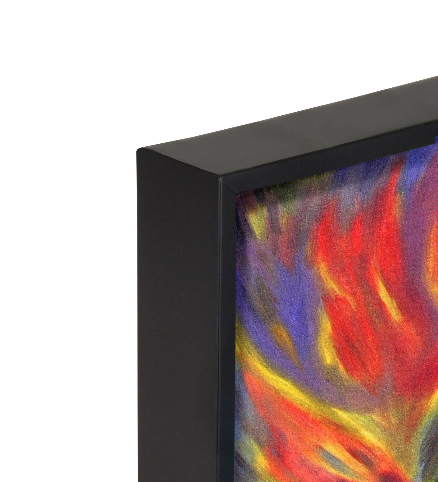 Creative Mark Illusions Floater Frame For 3/4&#x22; Deep Canvases - 12x16&#x22; Black- Set of 4, Ideal for Galleries &#x26; Home Decor - Wood Float Frame for Canvas Paintings- Complete Hanging Hardware