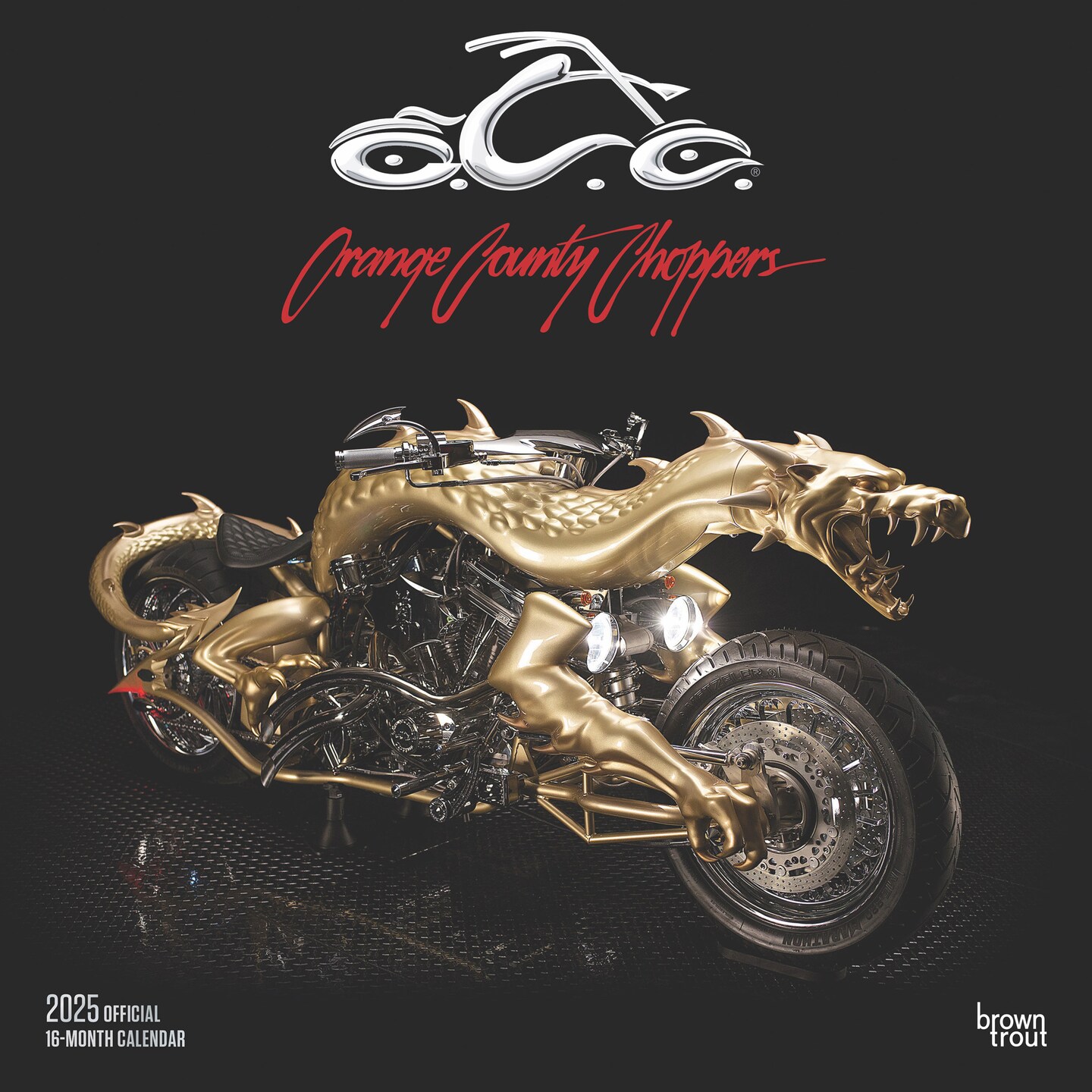 Orange County Choppers OFFICIAL | 2025 12 x 24 Inch Monthly Square Wall Calendar | Plastic-Free | BrownTrout | Motorcycle TV Show American