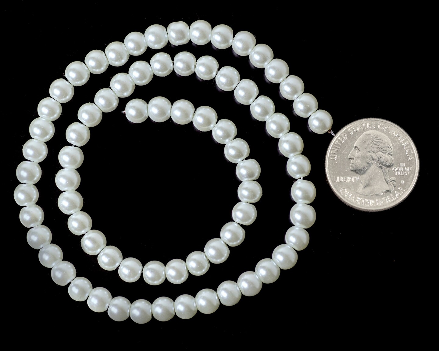 6mm White Glass Pearl Beads - GB-GP1