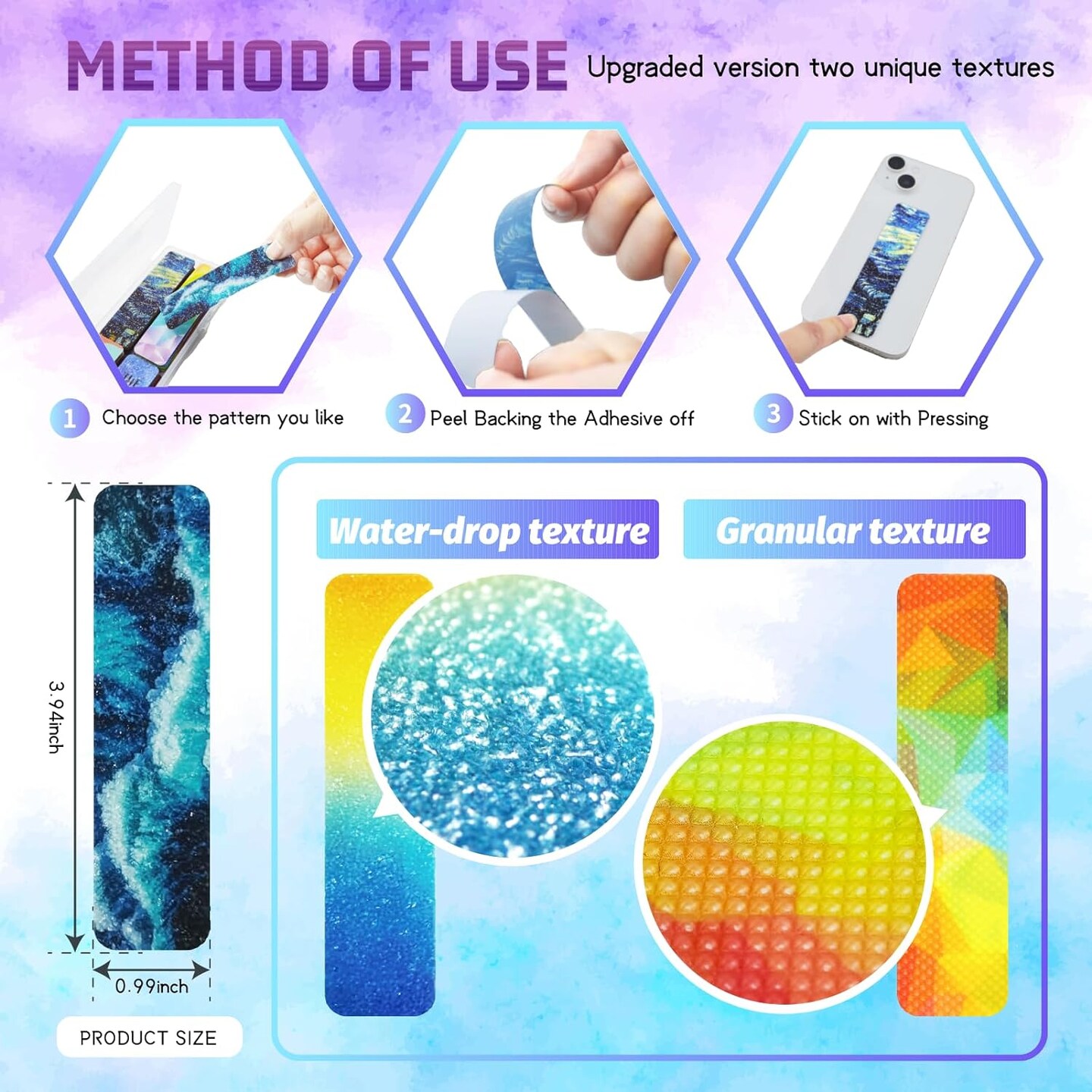 48 Pieces Unique Sensory Stickers for Anxiety Relief Items(2 Textured Surface Fidget)