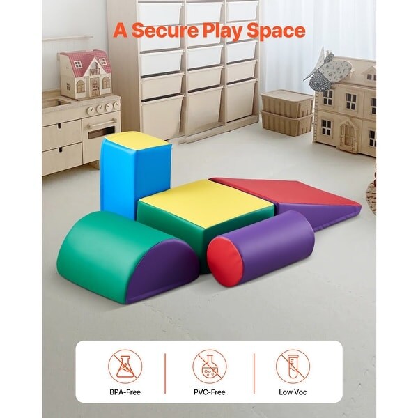 5-Piece Set Multi Color PU Leather 5-Piece Foam Climbing Blocks Set for Kids and Safe