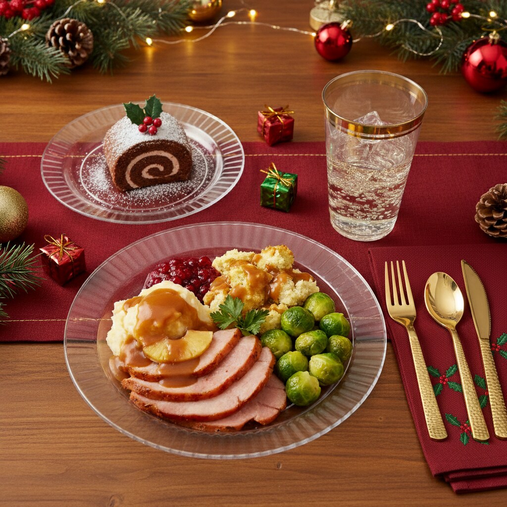 Clear Hard Plastic Disposable Plates 10" Dinner and 7" Salad Plate (25 Sets)