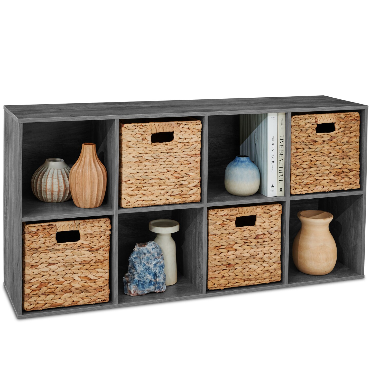 Best Choice Products 8-Cube Bookshelf, 13.5in Display Storage System, Organizer w/ Removable Back Panels