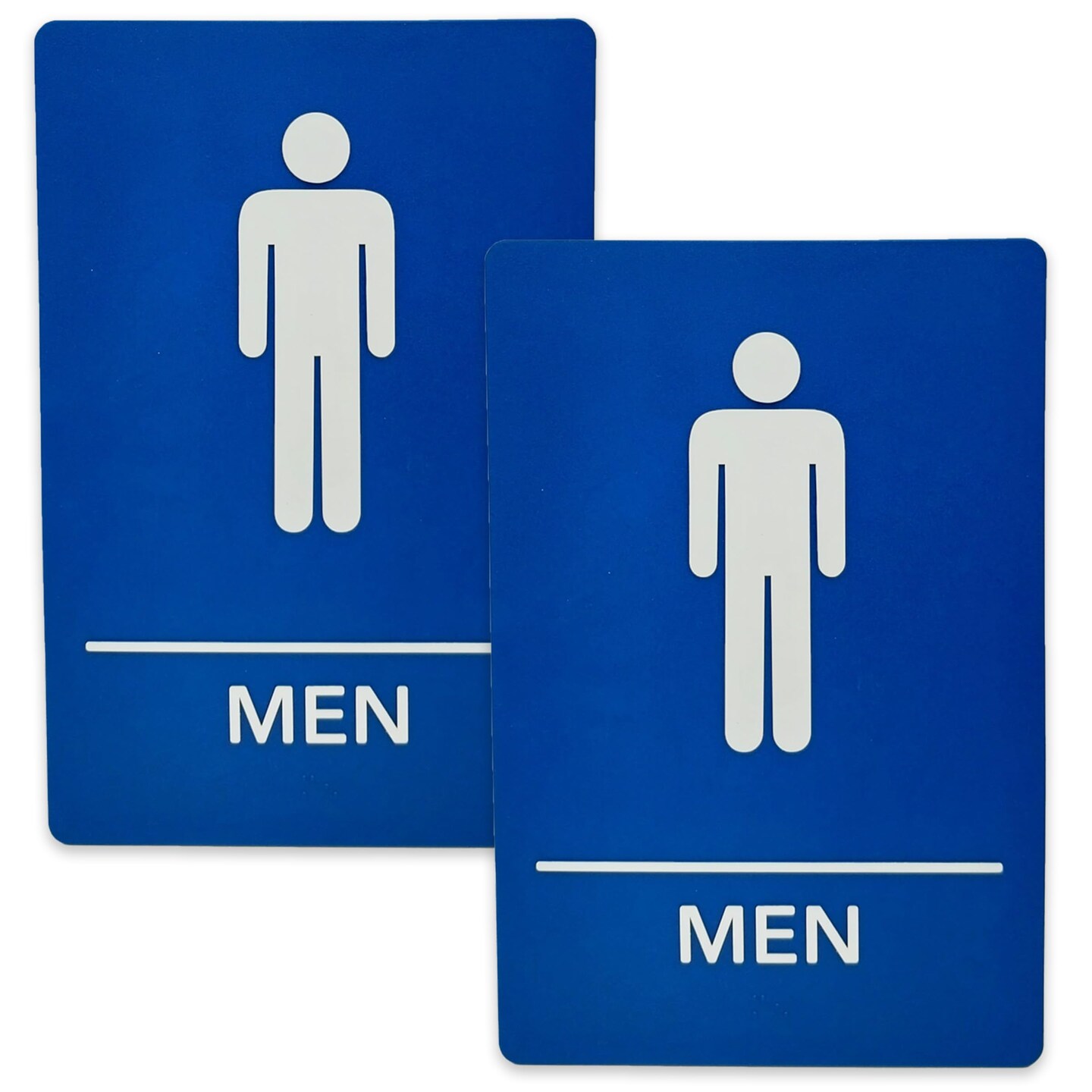 ADA-Compliant Wayfinding Signs – Durable, Non-Glare, Scratch-Resistant & Ready to Install. Featuring Grade 2 Braille & Raised Tactile Text, These Premade Signs Ensure Easy Compliance for Businesses 2 Pack