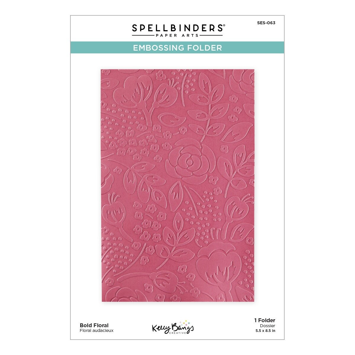 Spellbinders Embossing Folder by Kelly Bangs-Bold Floral