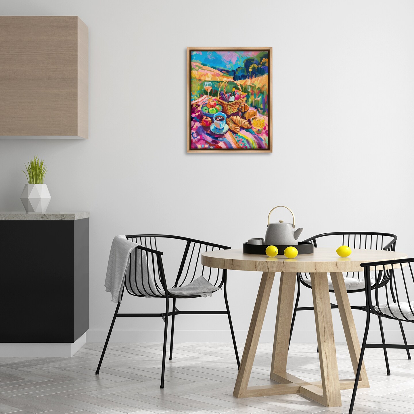 Stupell Industries Bright Impressionist Picnic Floater Framed Canvas Wall Art Design by LSR Design Studio