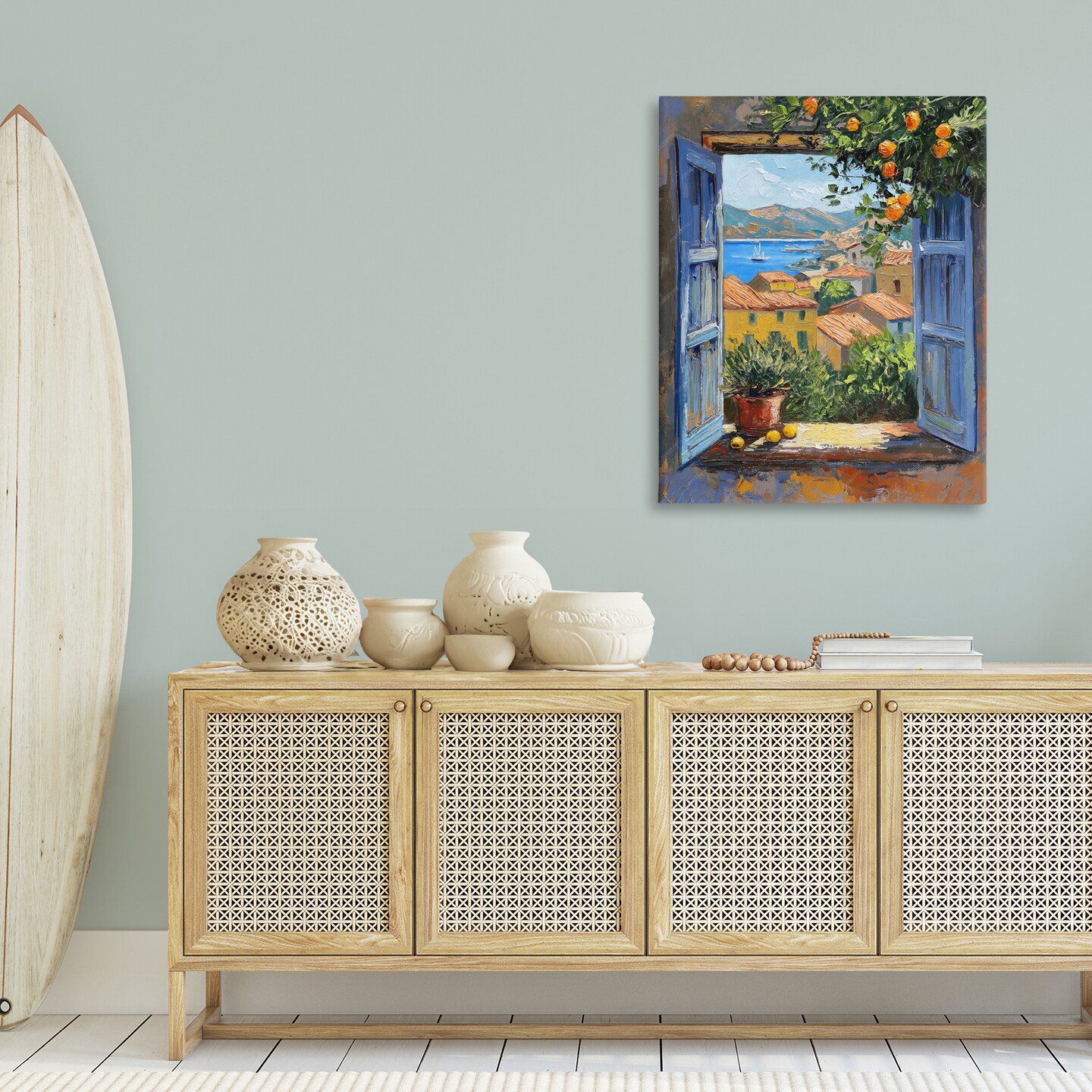 Stupell Industries Mediterranean Window View Canvas Wall Art