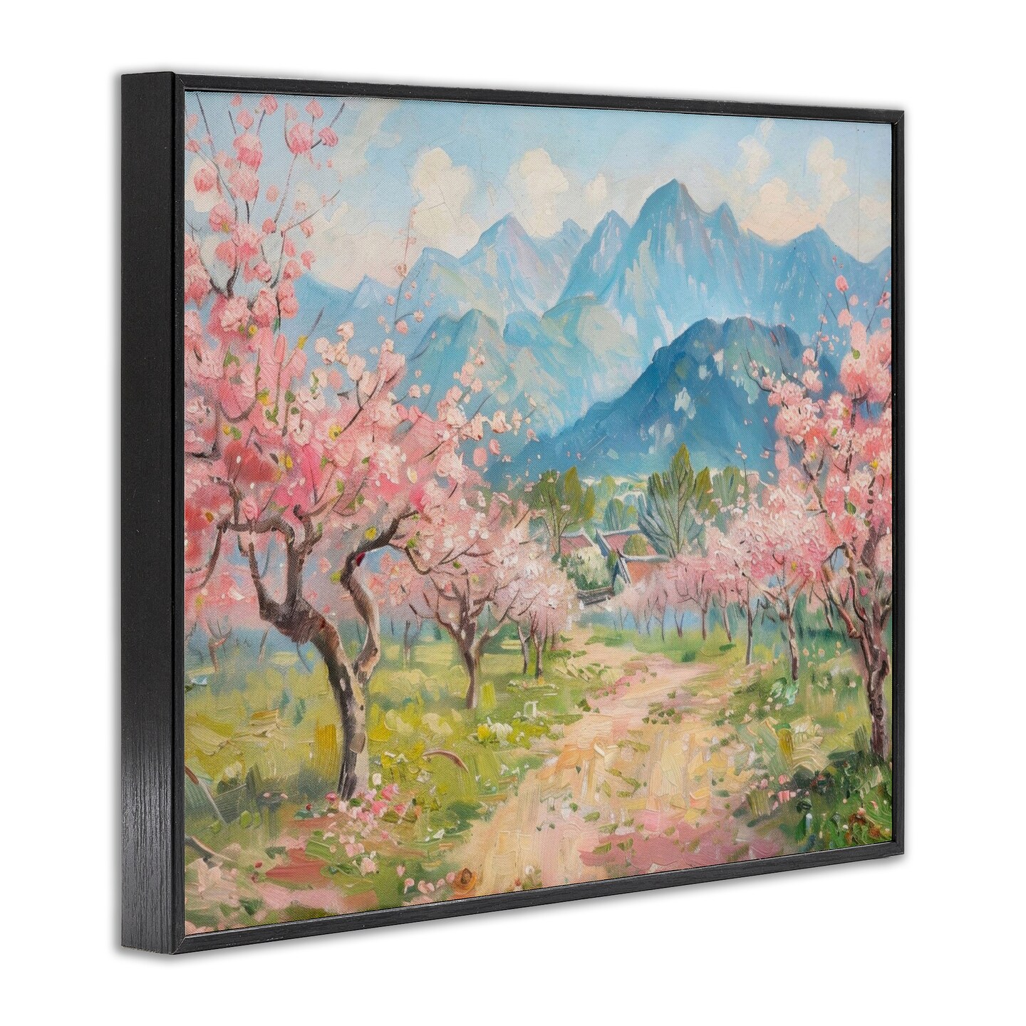 Stupell Industries Cherry Blossom Mountains Framed Giclee Wall Art Design by LSR Design Studio