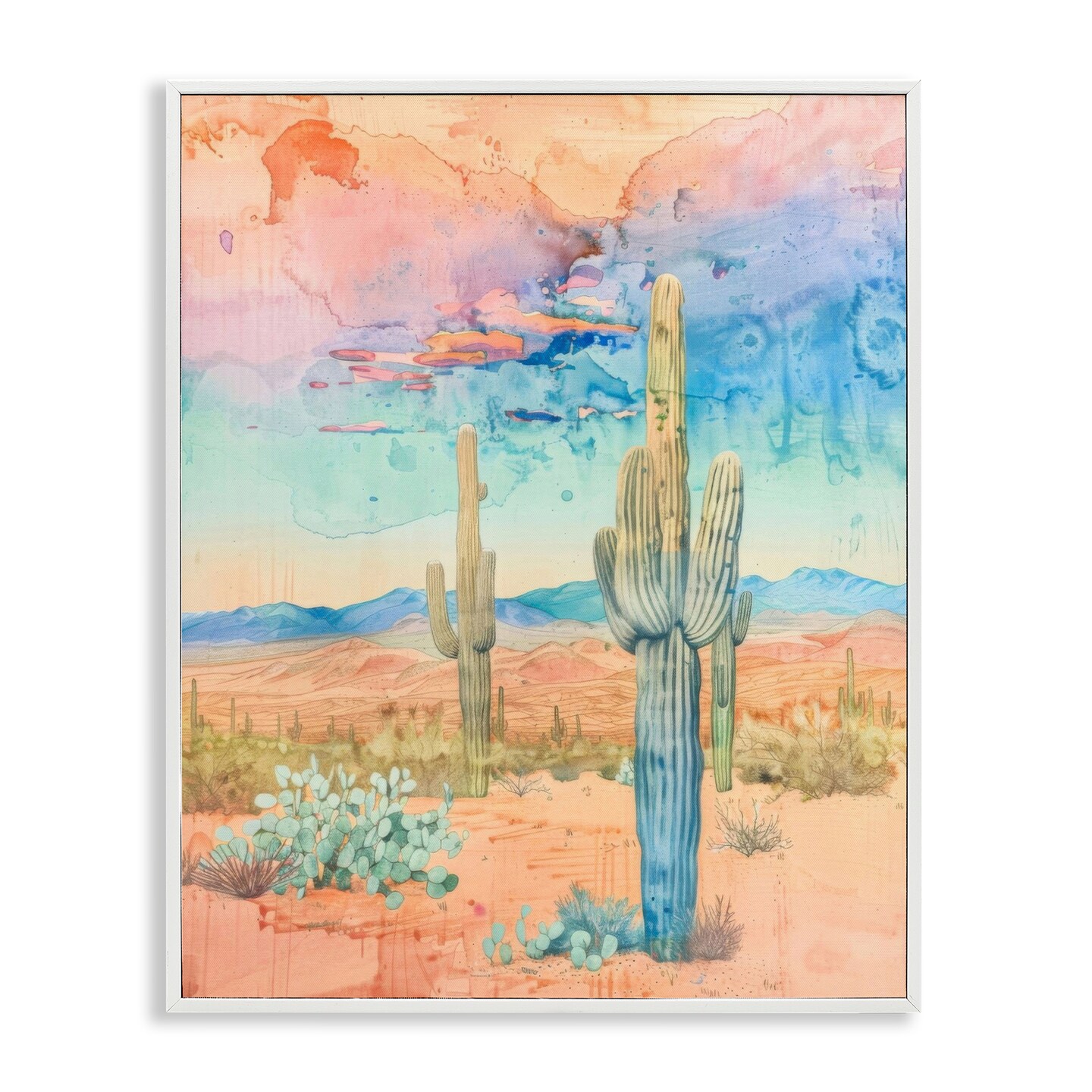Stupell Industries Pastel Desert Sky Framed Giclee Wall Art Design by LSR Design Studio