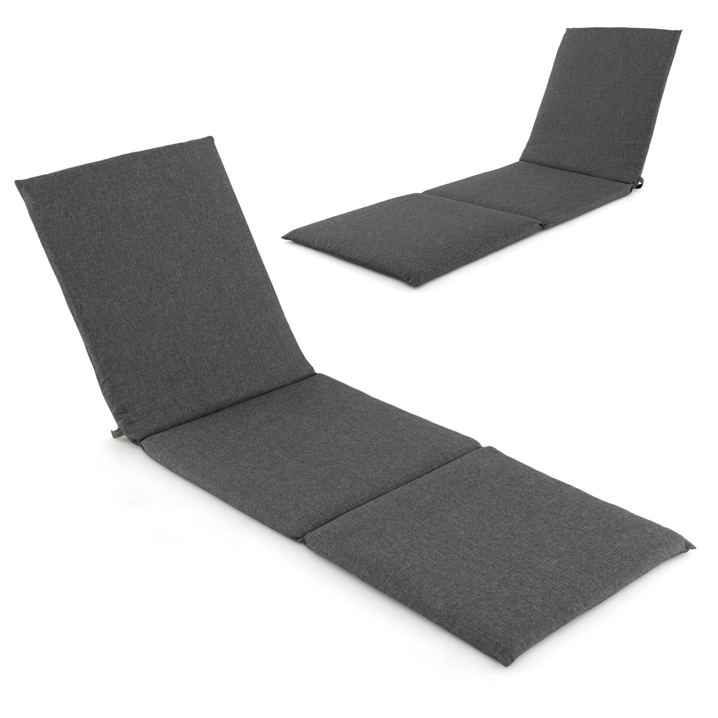 Outdoor Chaise Lounge Cushion Patio Furniture Folding Pad with Fixing Straps