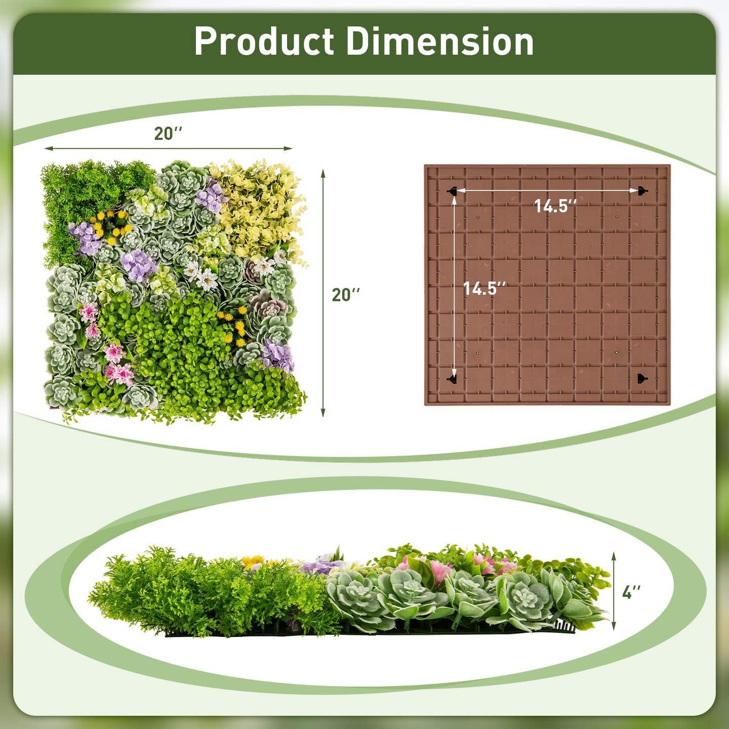 20&#x22; x 20&#x22; 3D Hanging Succulents with 10 Types of Mixed Faux Plants for Balcony Home - 20&#x22; x 20&#x22; (L x W)