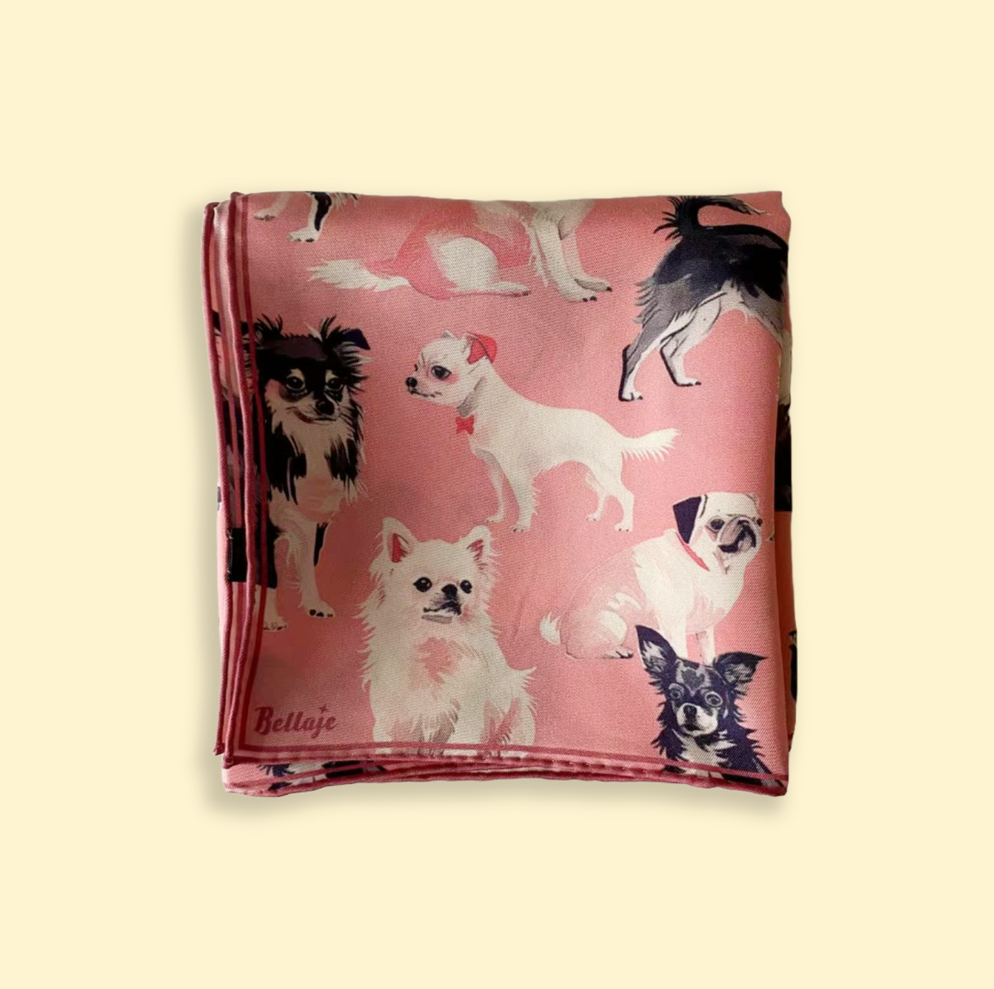 Pure Silk Square Scarf - Chihuahua 27 In, Mulberry Twill Silk