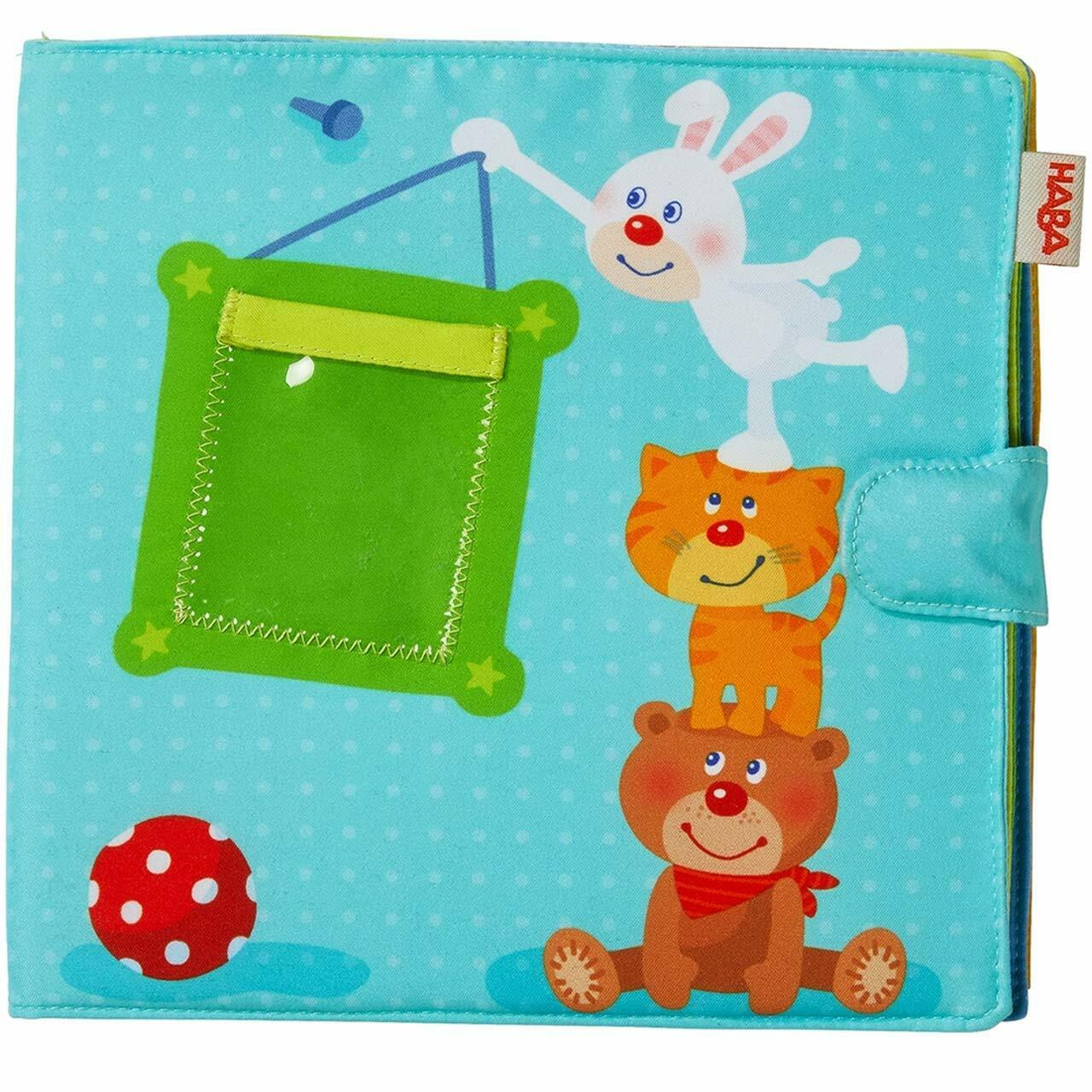 HABA My First Photo Album - Soft Fabric Baby Book Fits Eight 4&#x22; x 6&#x22; Photos for Ages 12 Months +