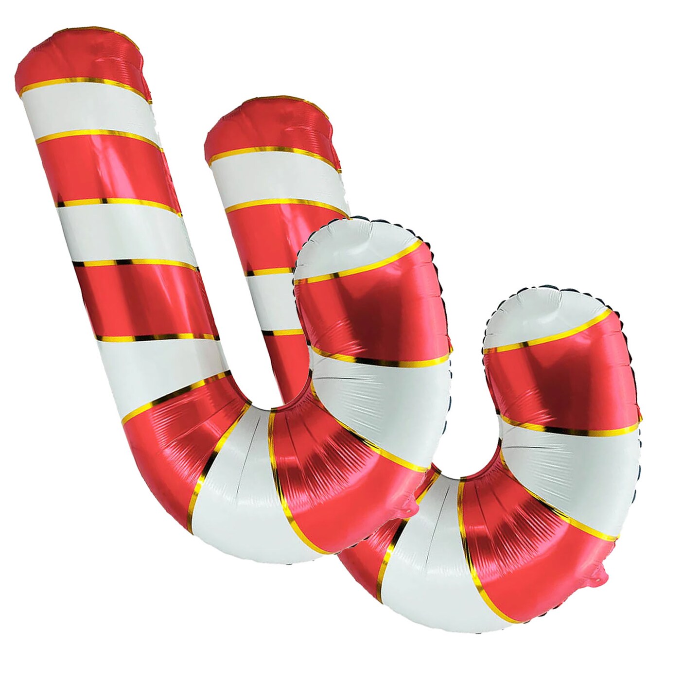 LA Balloons&#xAE; 37 Inch Candy Cane Red &#x26; White Foil Balloon