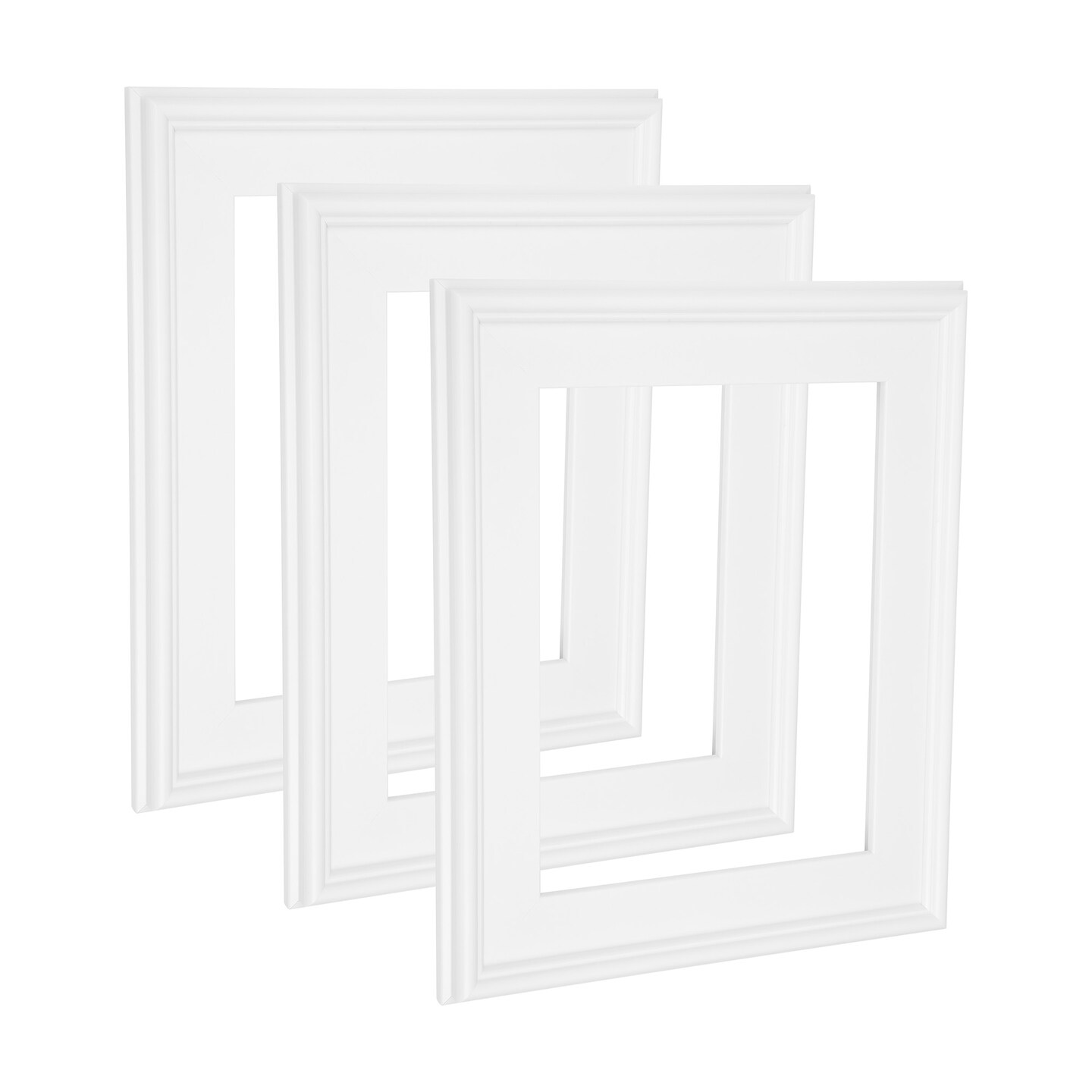 Cardinali Plein Aire Frame, White 4x4", 3 Pack - 3" Wide Moulding with Raised Edge - No Glass or Backing - 1/2" Rabbet Depth - Timeless Frame for Canvas - Made in USA
