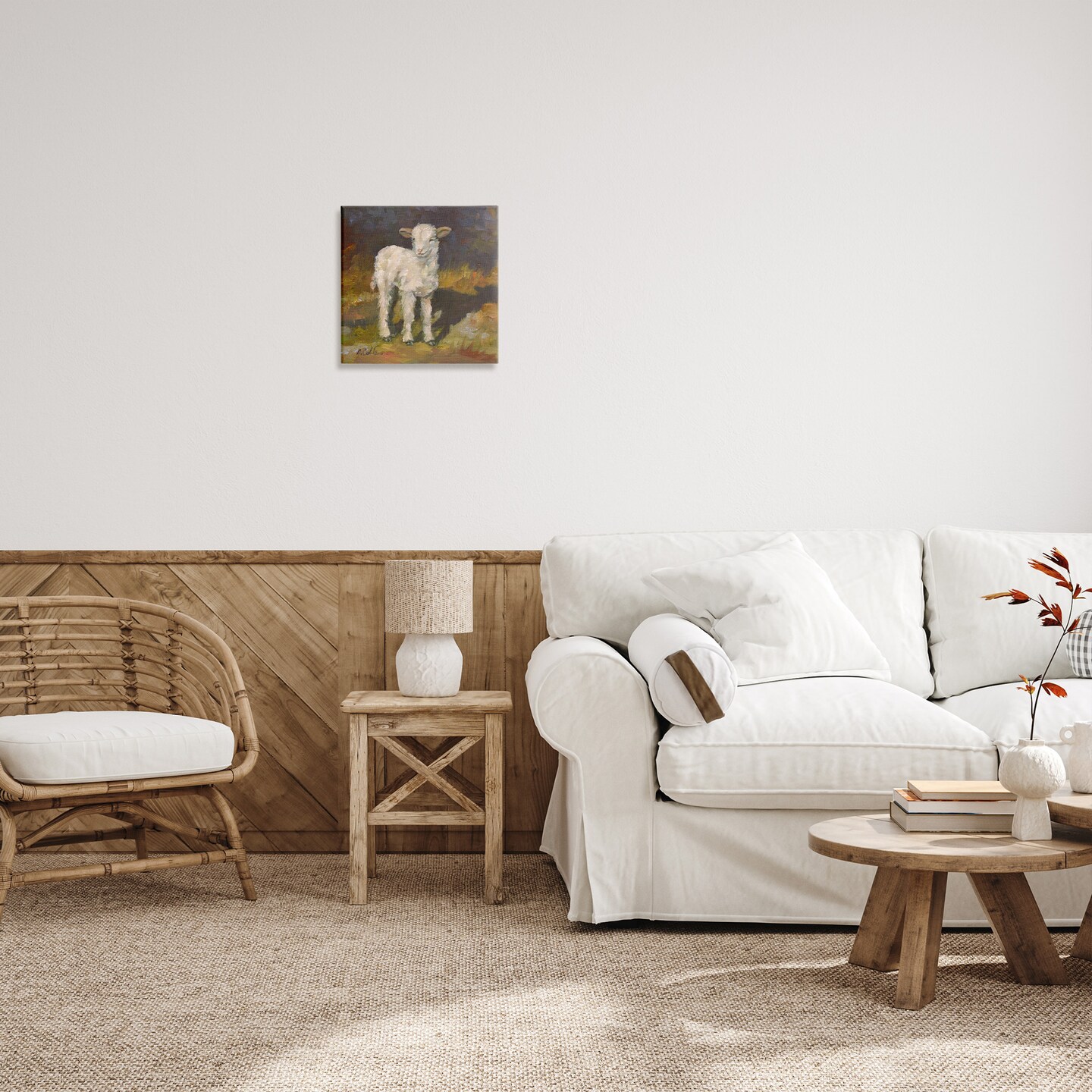 Stupell Industries Soft Baby Lamb Painting Canvas Wall Art