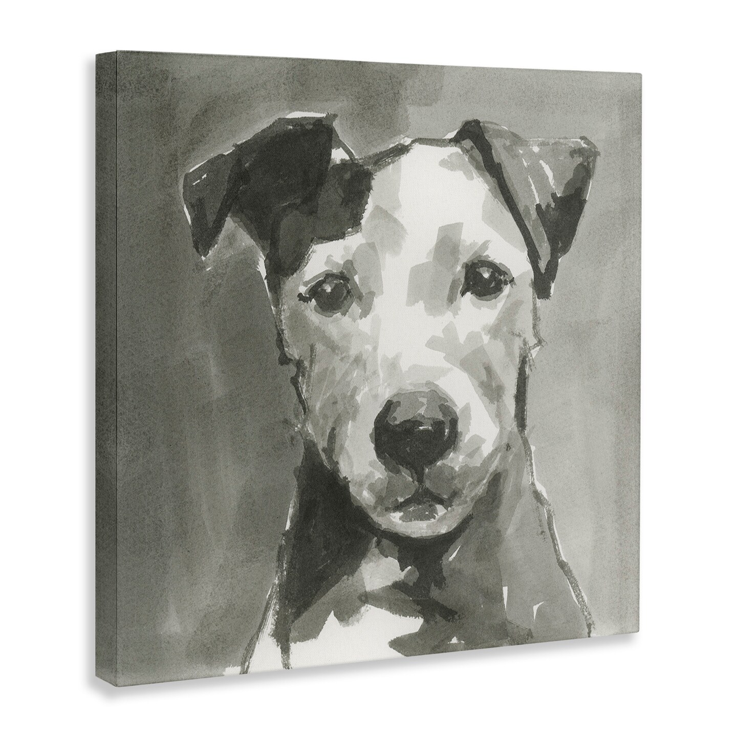 Stupell Industries Muted Dog with Quiet Expression Canvas Wall Art
