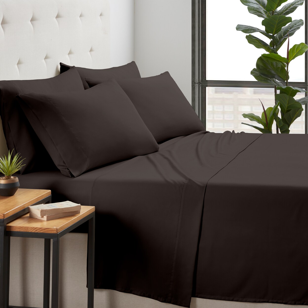 Kathy Ireland Bamboo Cooling 6 Piece Sheet Set Queen Size Soft Viscose Microfiber