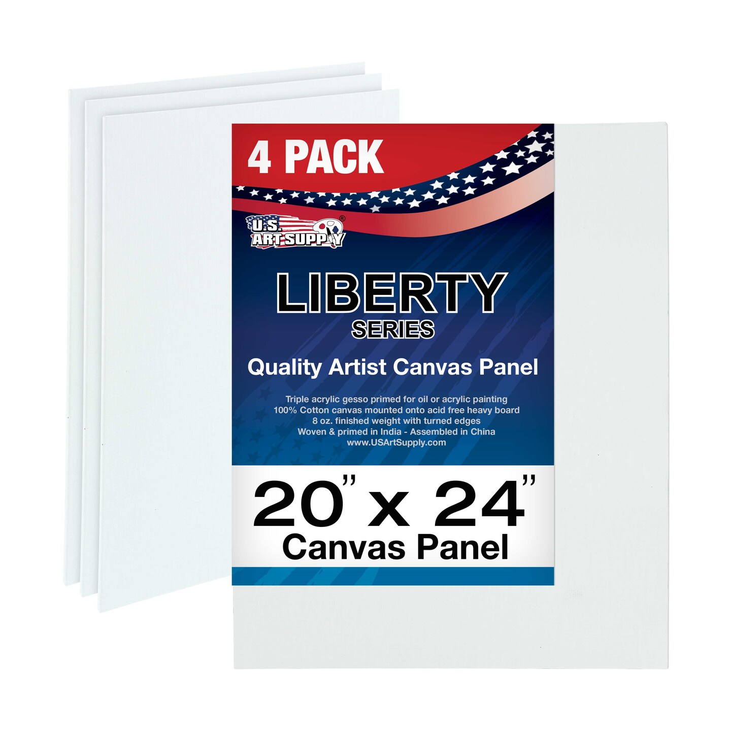 20&#x22; x 24&#x22; Professional Artist Quality Acid Free Canvas Panel Boards for Painting 4-Pack