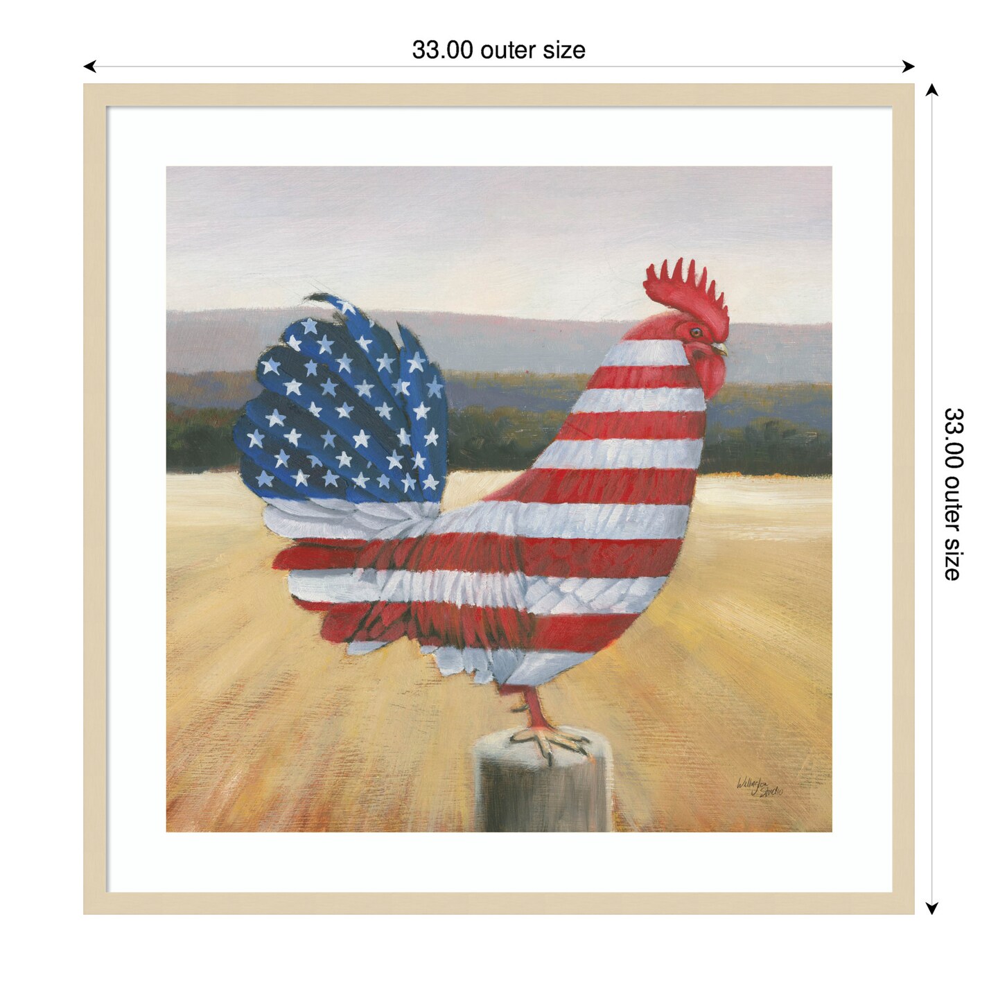American Rooster by Wellington Studio Wood Framed Wall Art Print